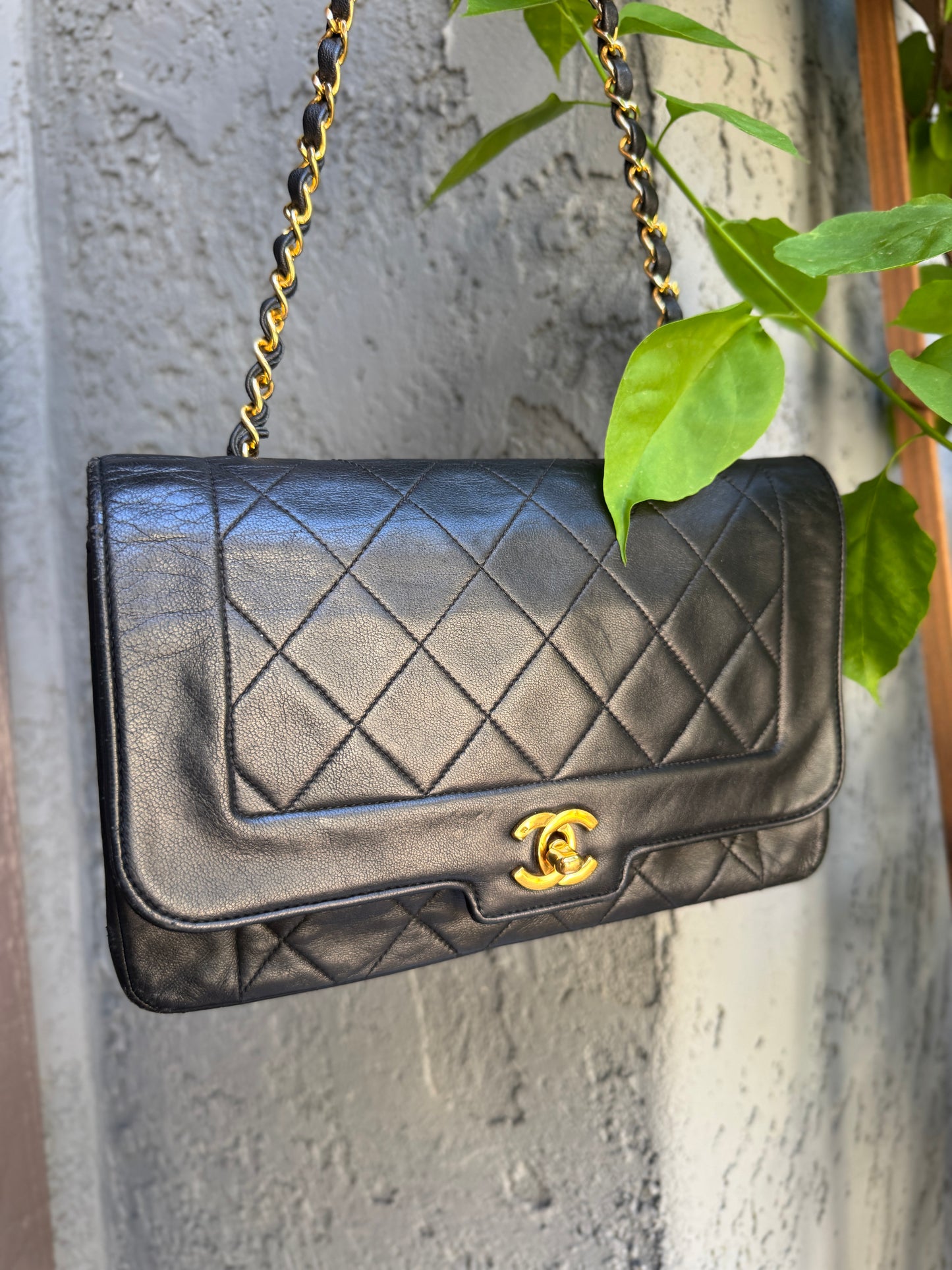 Chanel Diana Vintage Quilted Lambskin Medium Single Flap Bag