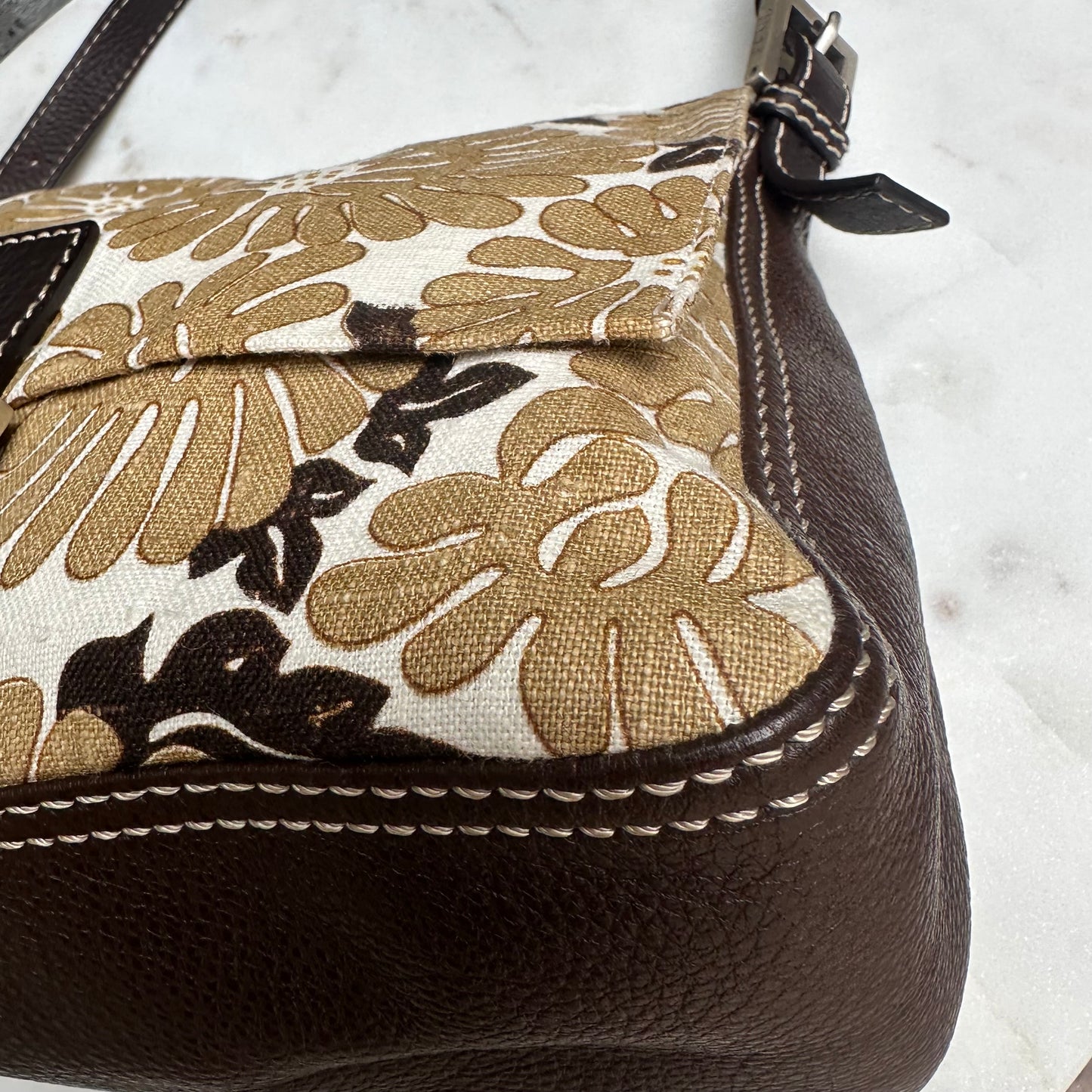 Fendi Floral Mama Baguette Shoulder Bag