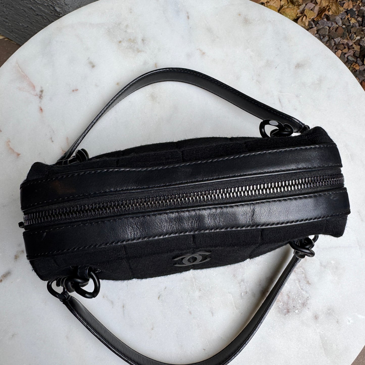 Chanel Y2K Jersey Chocolate Bar Shoulder Bag