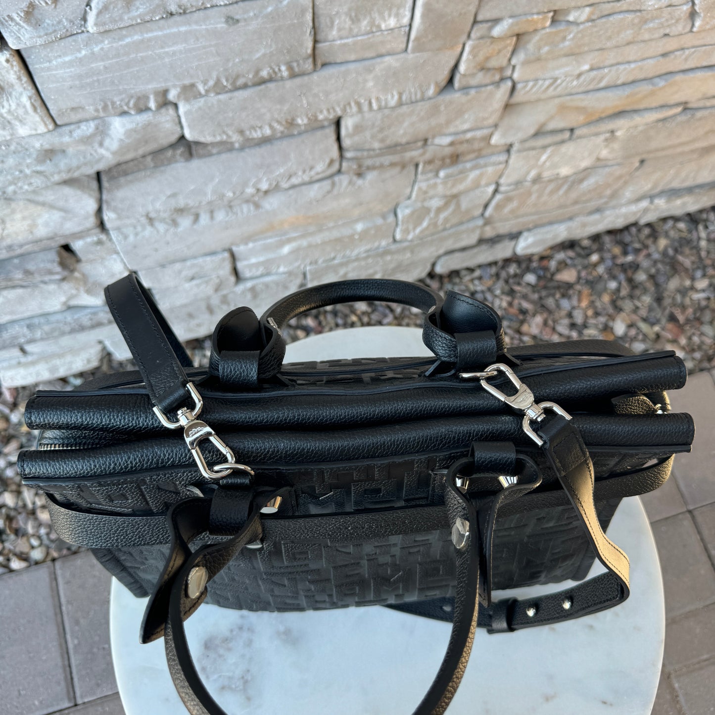 Longchamp La Voyaguese Large Leather Satchel