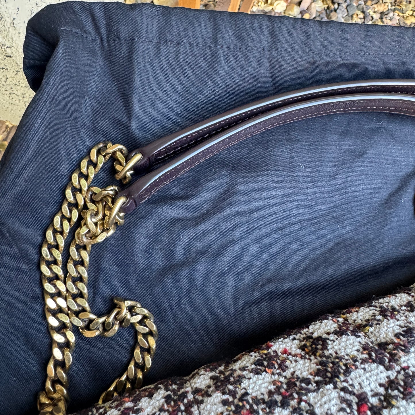 Saint Laurent Tweed Loulou Medium Monogram Puffer Shoulder Bag