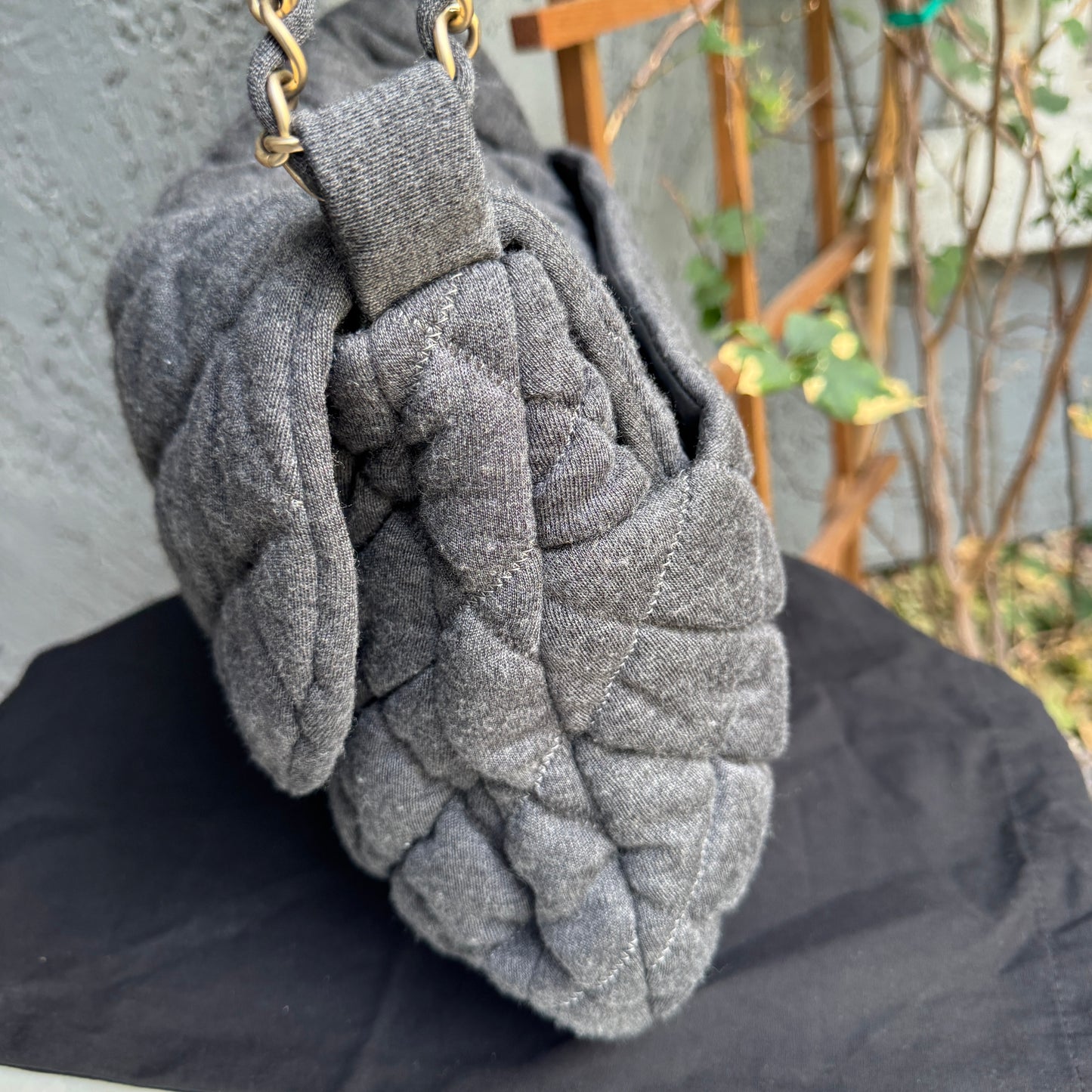 Chanel Maxi Jersey Bubble Single Flap Quilt Shoulder Bag