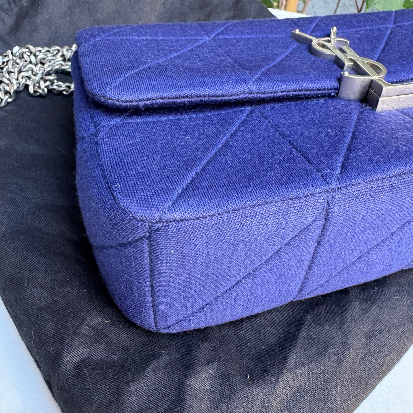 Saint Laurent Jamie Medium Jersey Wool Patchwork Crossbody