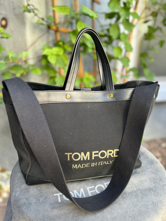 Tom Ford T Screw Medium Canvas Tote