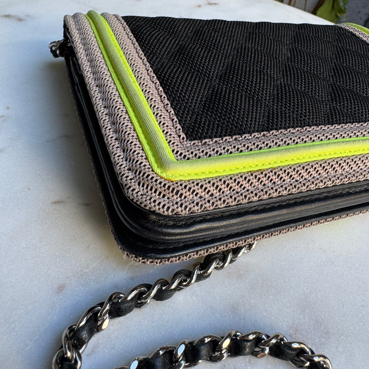 Chanel Fluo Boy Nylon WOC Wallet on Chain Crossbody