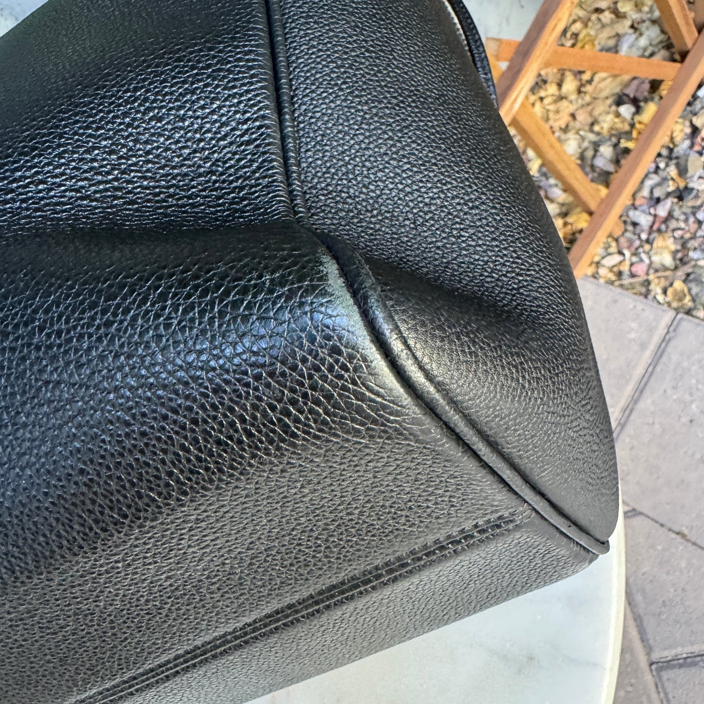 Celine Pebbled Calf Leather Cabas Drawstring Cuir Triomphe Tote