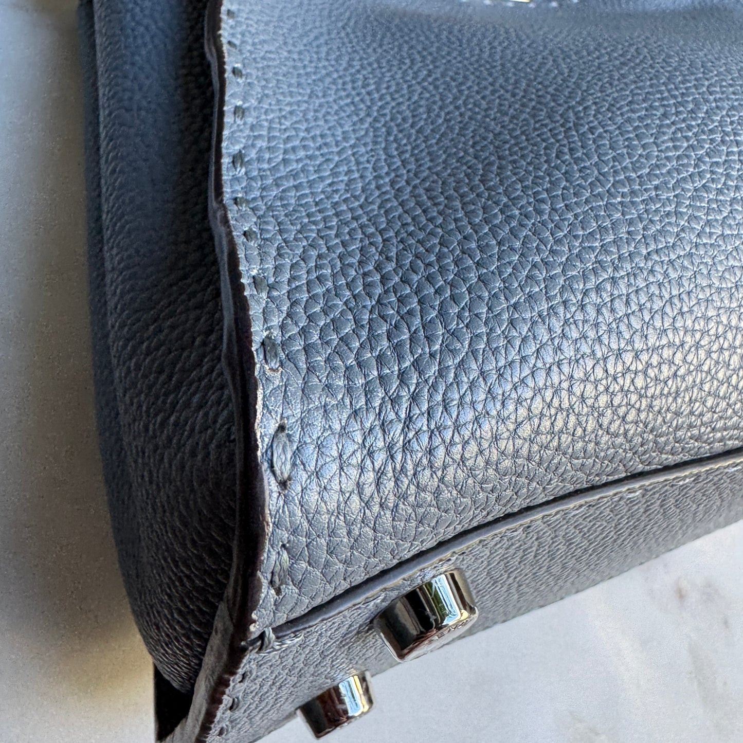 Fendi Cuoio Romano Selleria Leather Python Peekaboo Bag