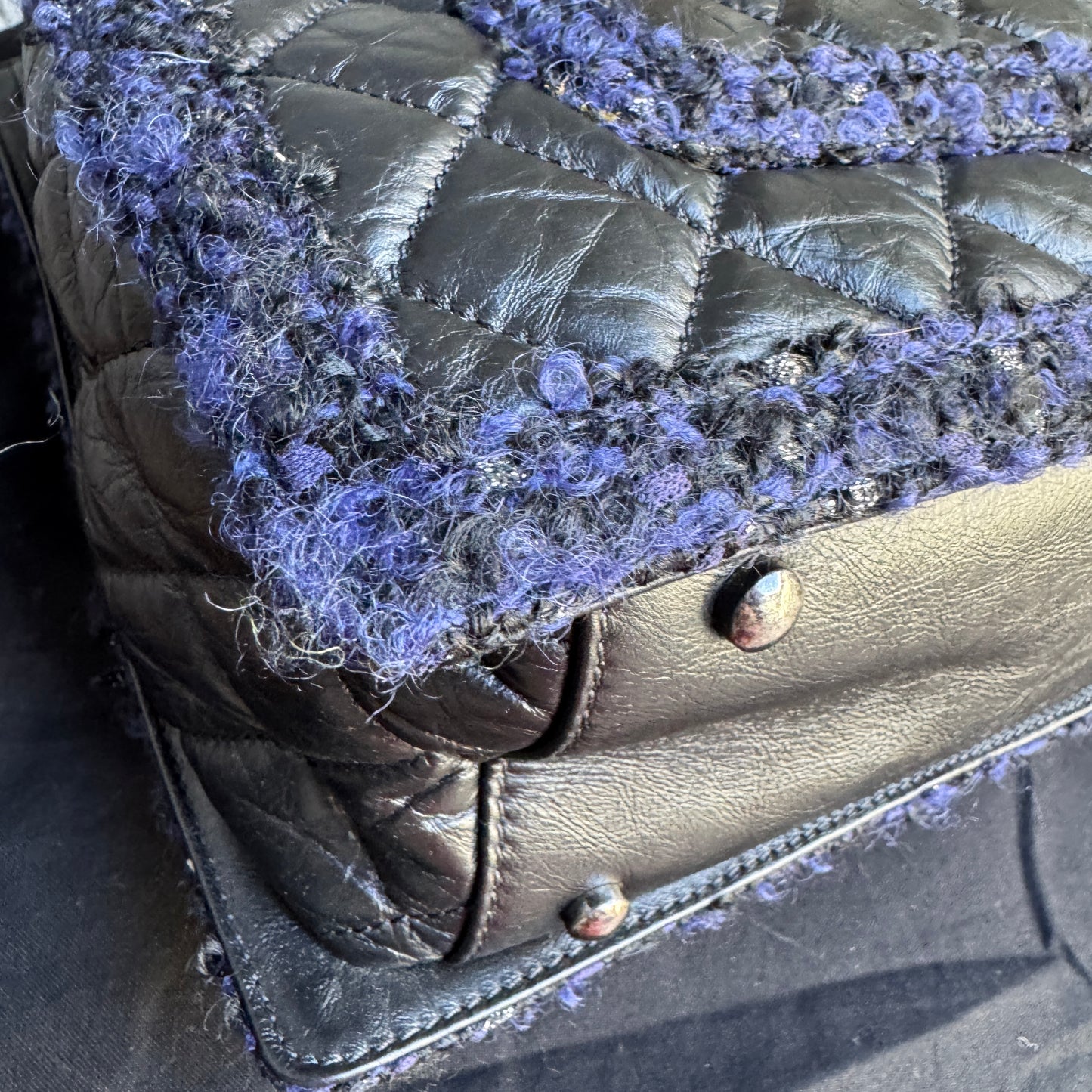 Chanel Calf Leather & Tweed Grand Shopping Secrets Tote