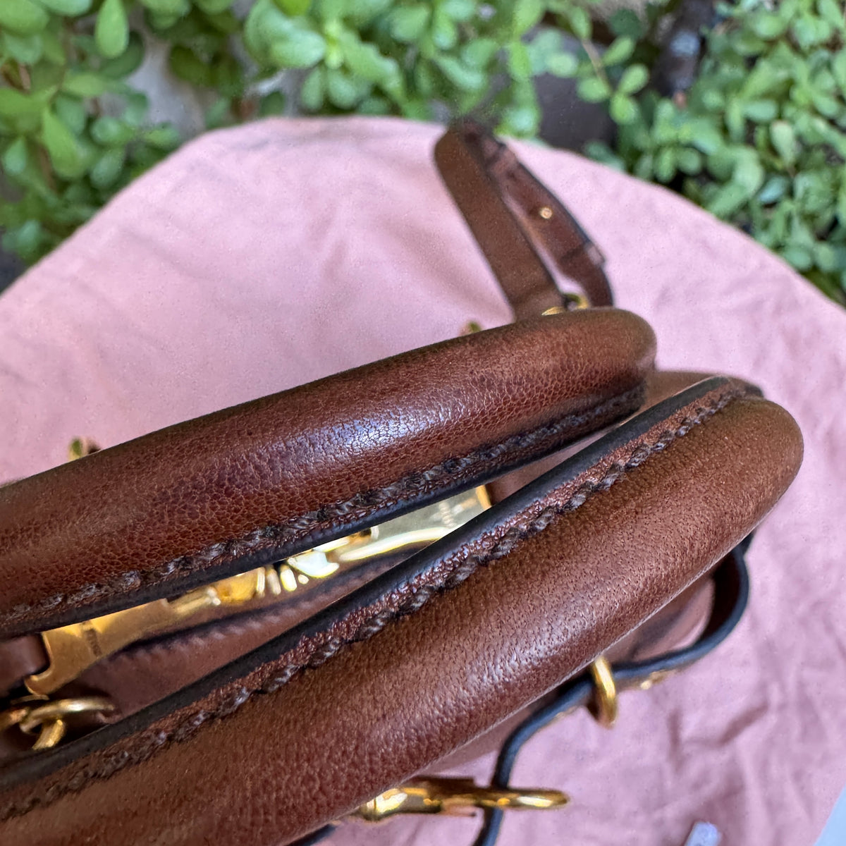 Miu Miu Adventure Nappa Leather Top Handle Bag