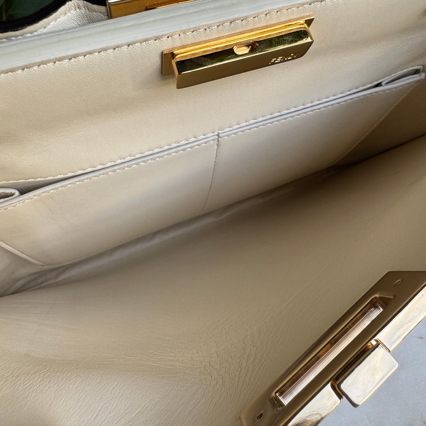 Fendi Pony Hair Leather Peekaboo Clutch Crossbody