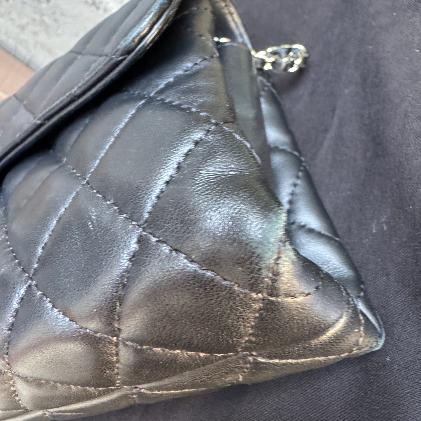 Chanel East West Single Flap Crossbody Bag