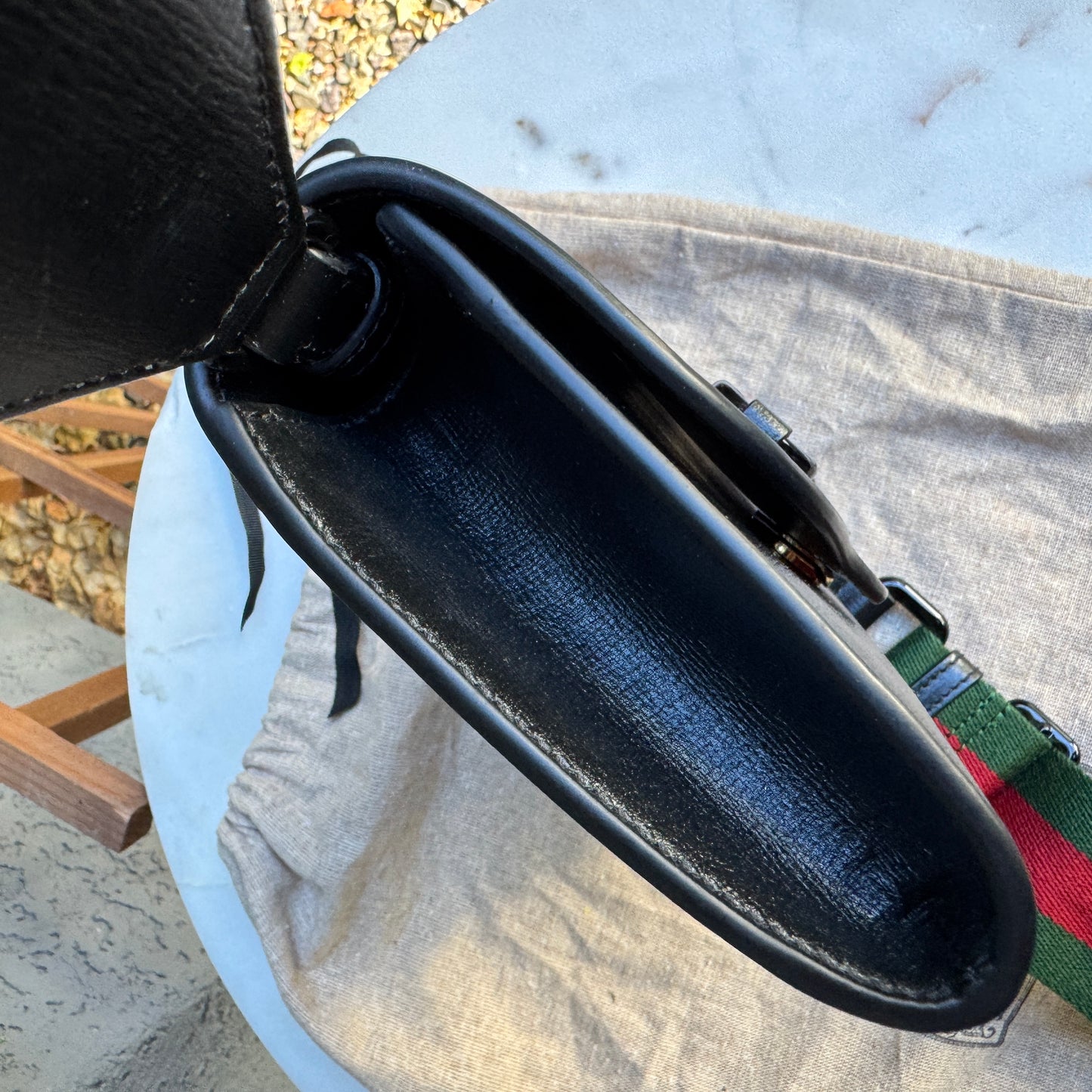 Gucci Azalea Calfskin Web Monochrome Horsebit 1955 Crossbody
