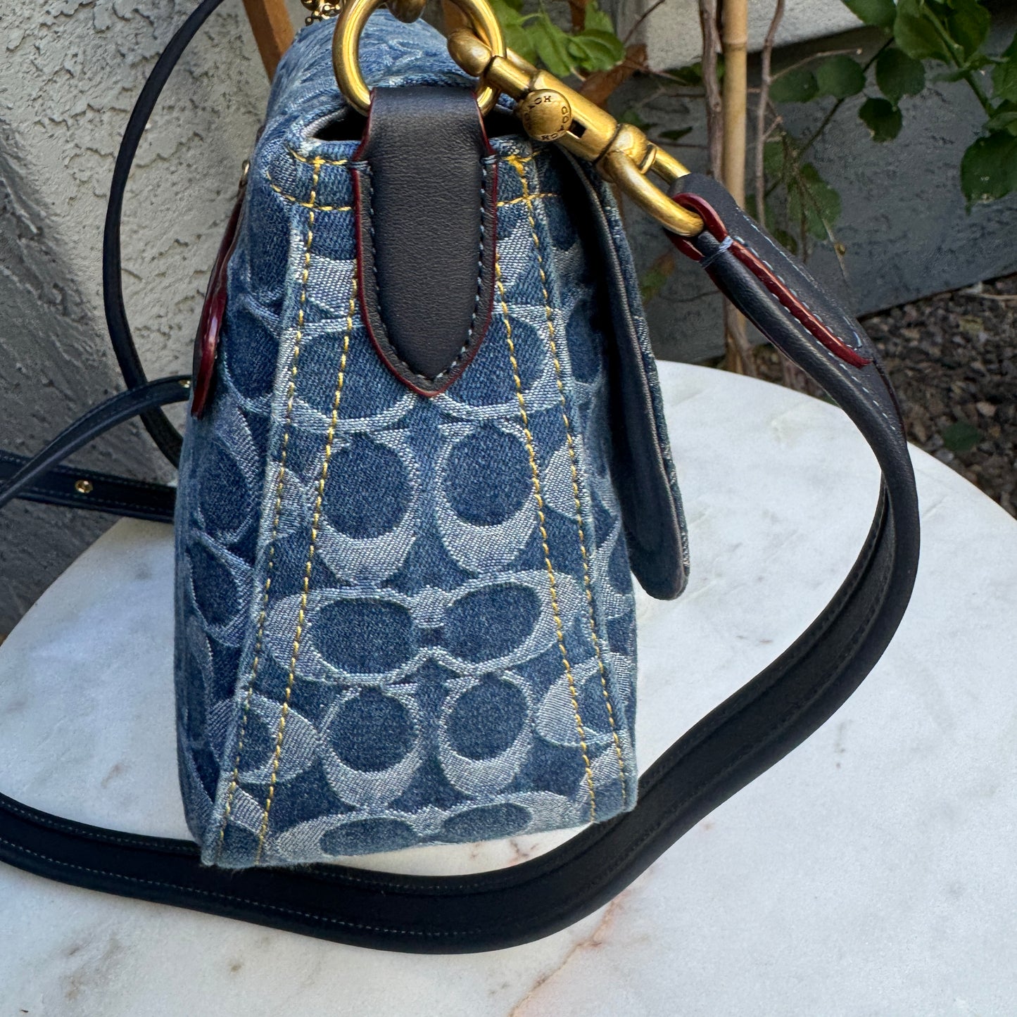 Coach Canvas Denim Monogram Soft Tabby Crossbody