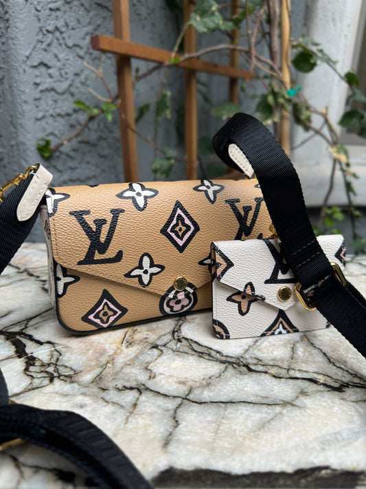 Louis Vuitton Felicie Strap & Go Wild at Heart Monogram Giant Crossbody