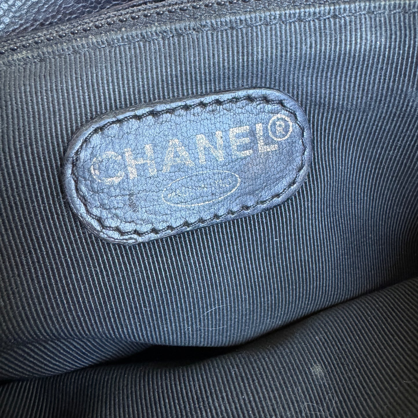 Chanel Vintage Triple Stitched CC Drawstring Flap Caviar Backpack