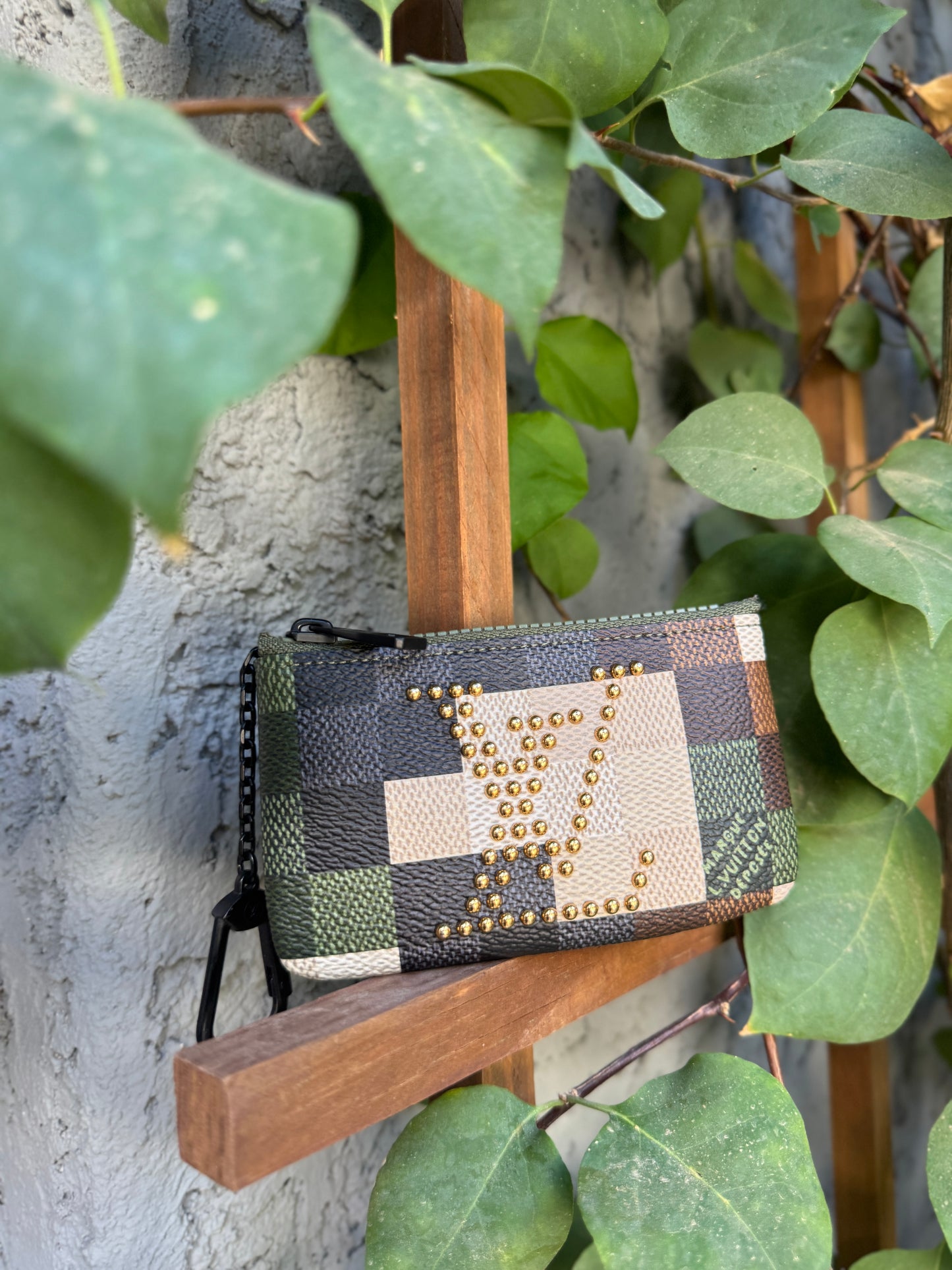 Louis Vuitton Damoflage Studded Pochette Cles Key Pouch