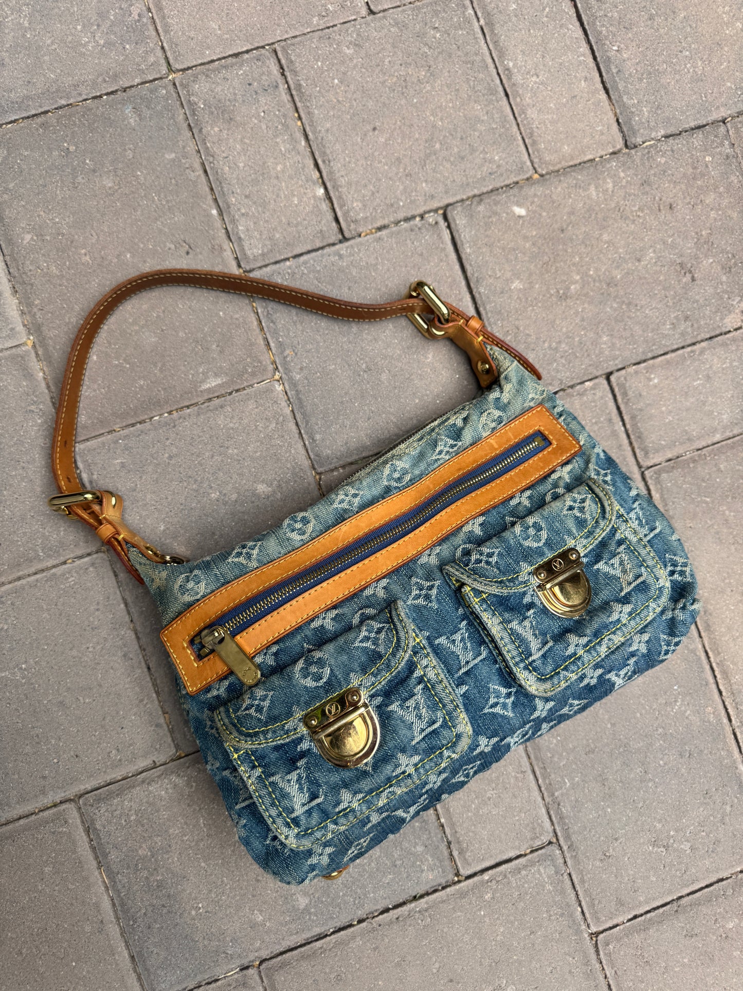 Louis Vuitton Monogram Denim Baggy PM Shoulder Bag