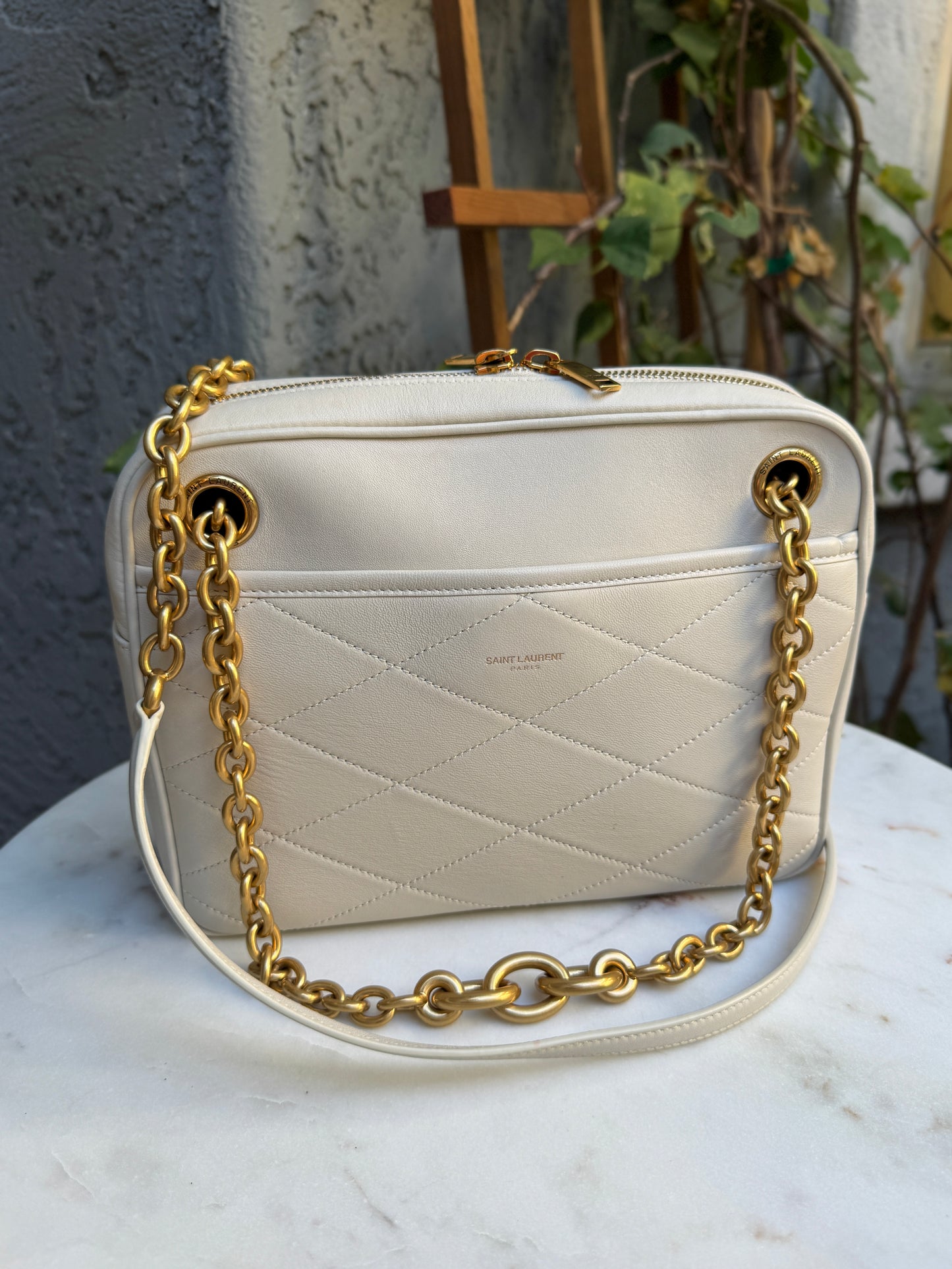 Saint Laurent Quilted Lambskin Le Maillon Camera Bag