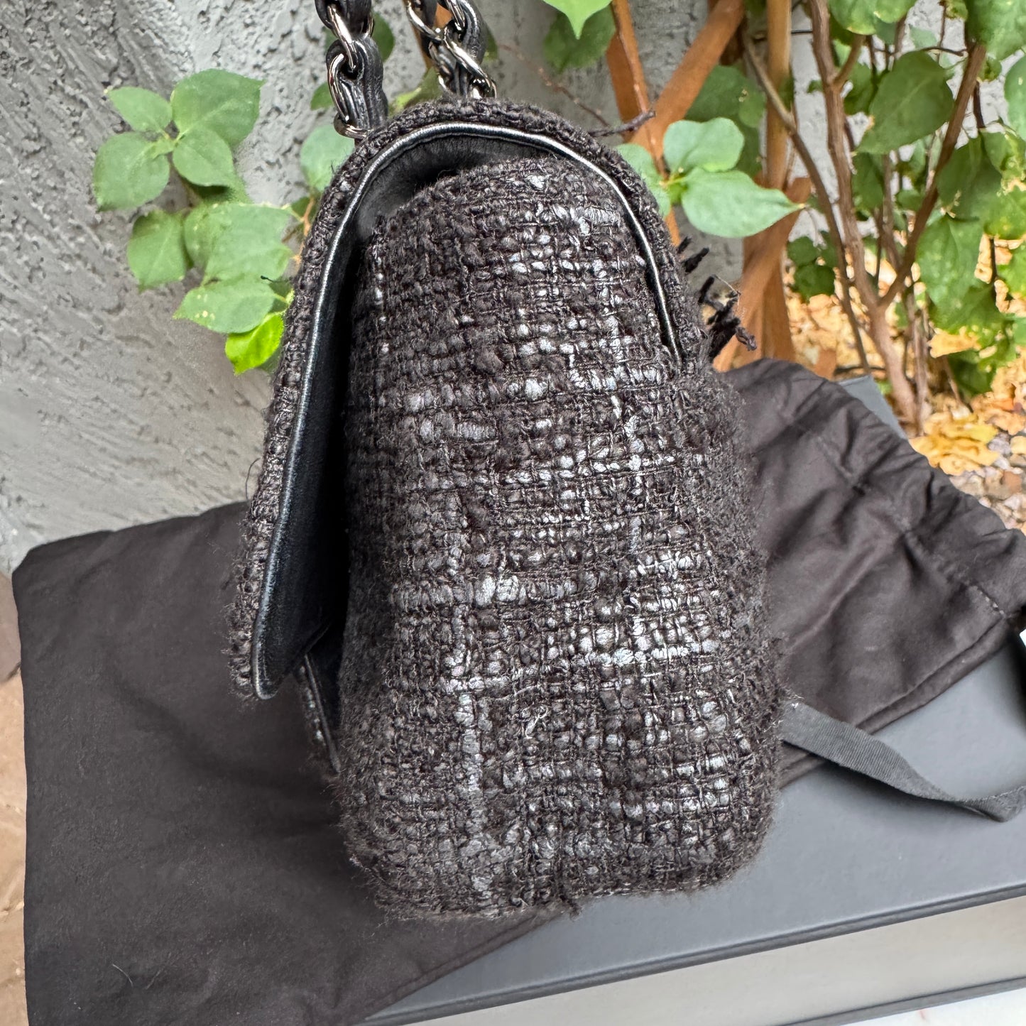 Chanel Tweed and Swarovski Crystal Fringe Flap Single Flap Shoulder Bag