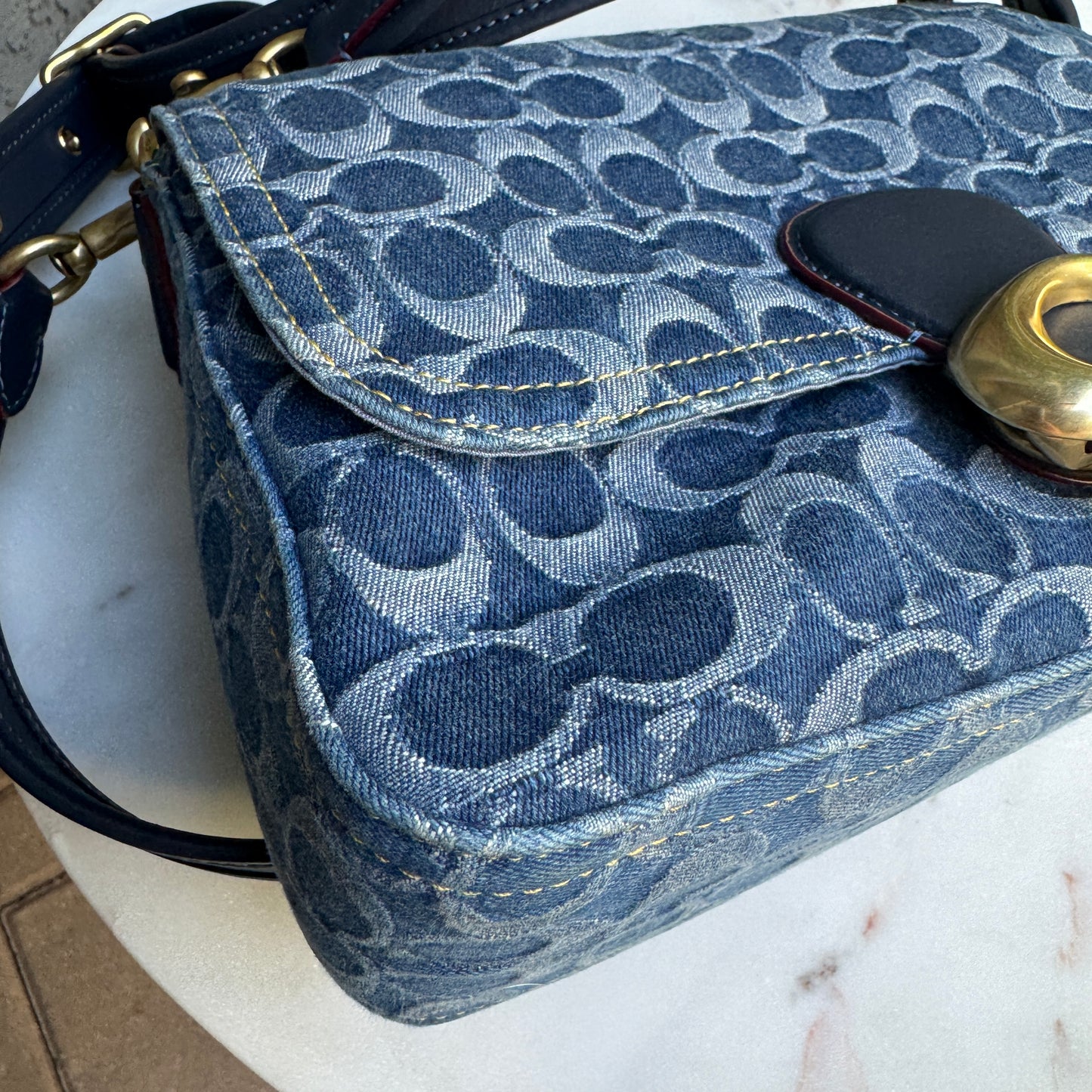 Coach Canvas Denim Monogram Soft Tabby Crossbody
