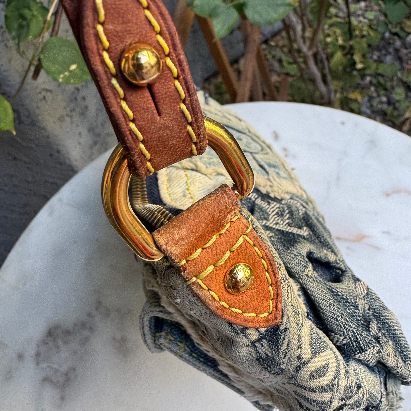 Louis Vuitton Denim Patchwork Pouchy Shoulder Bag