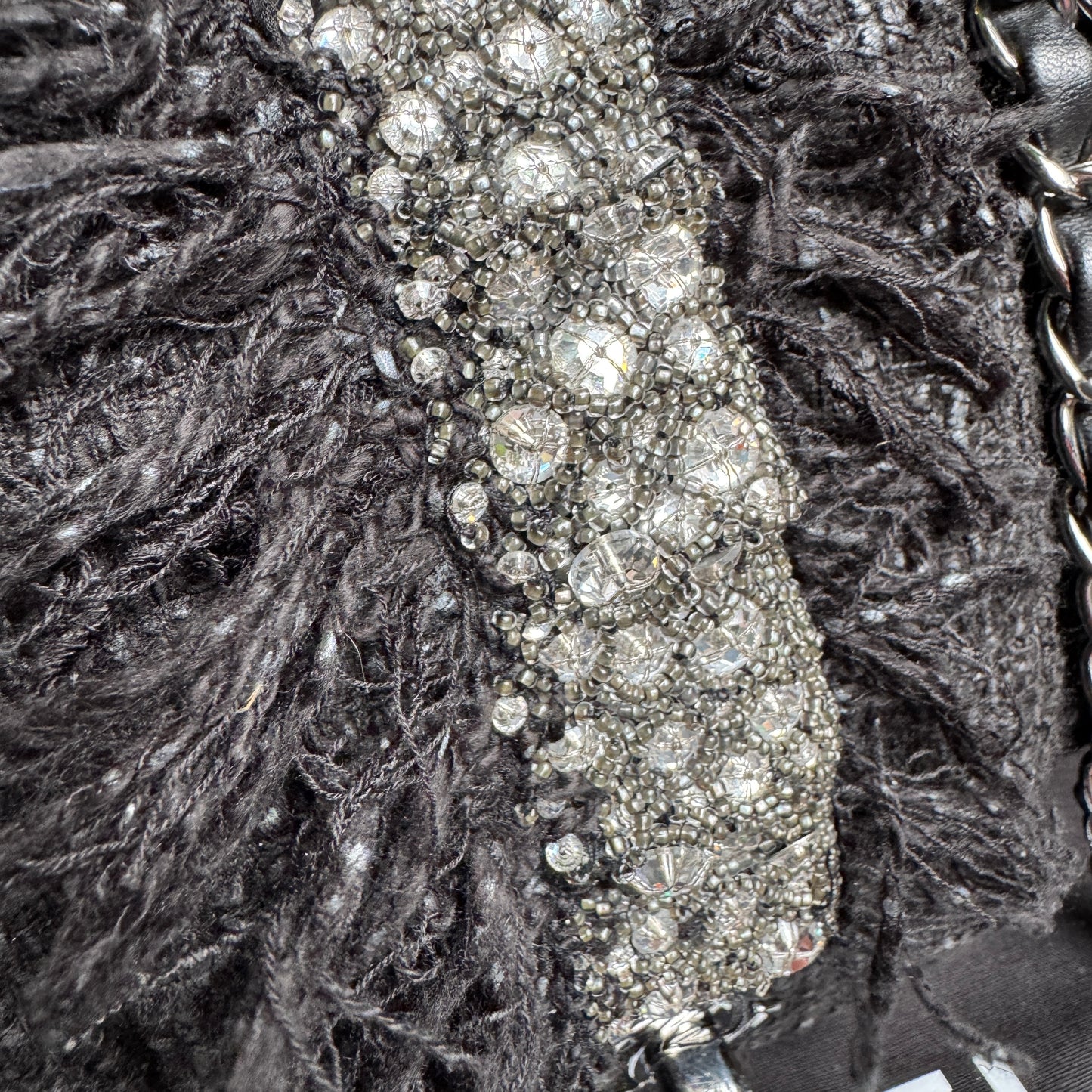 Chanel Tweed and Swarovski Crystal Fringe Flap Single Flap Shoulder Bag