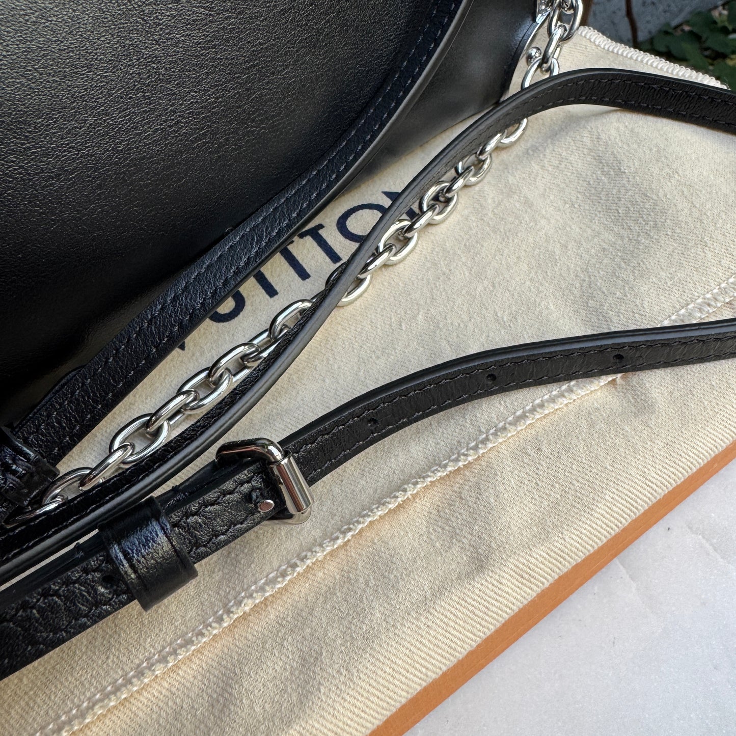 Louis Vuitton Calfskin Leather Soft Slim Trunk Crossbody