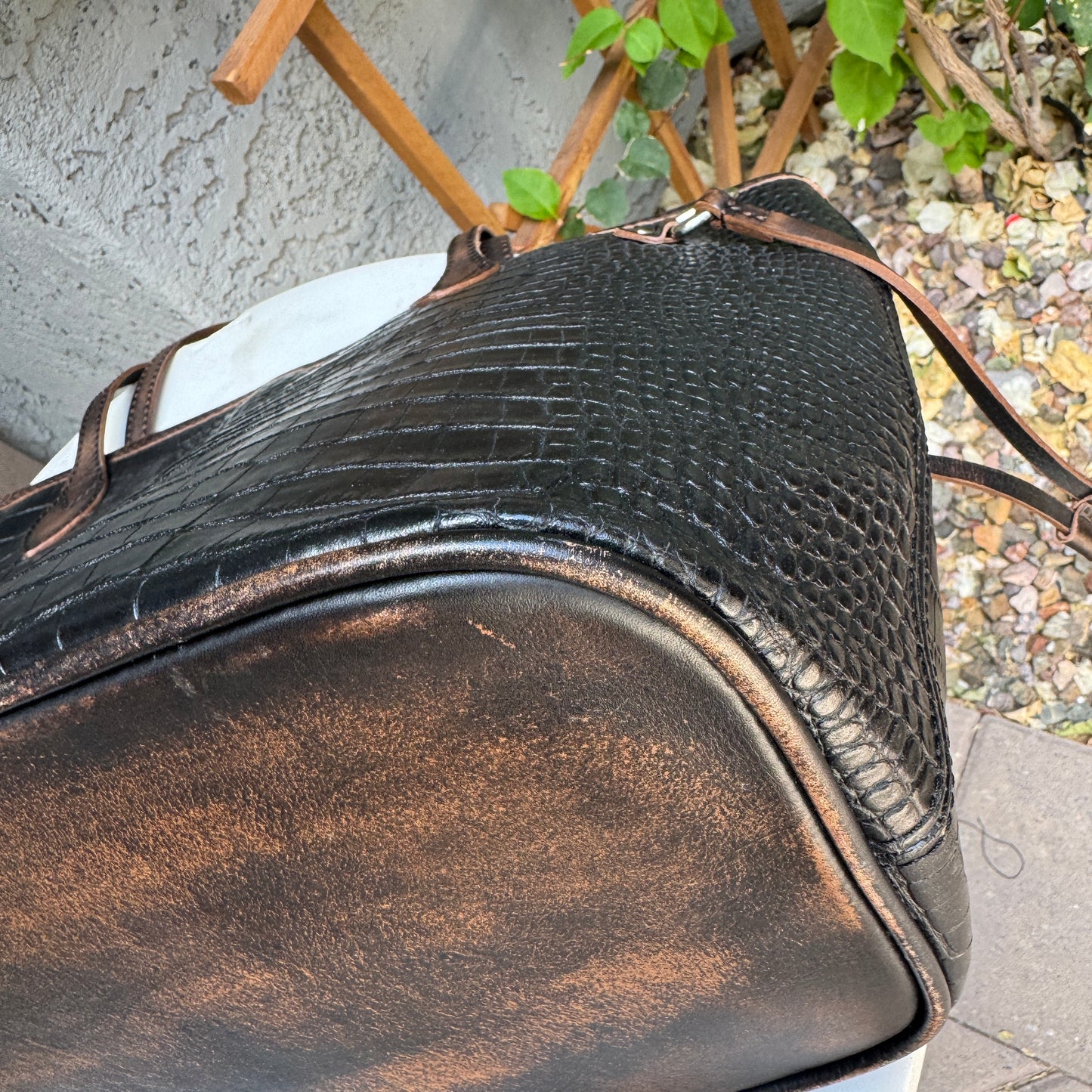 Freebird Embossed Crocodile Leather Mara Tote