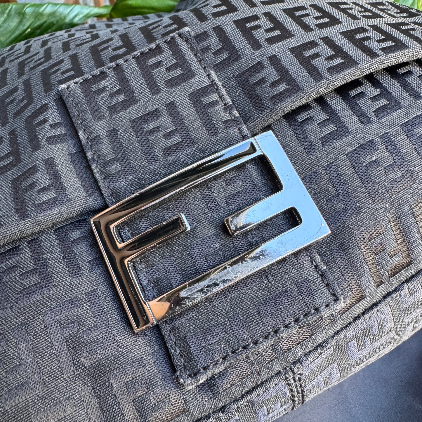 Fendi Vintage Mamma Monogram Baguette Shoulder Bag