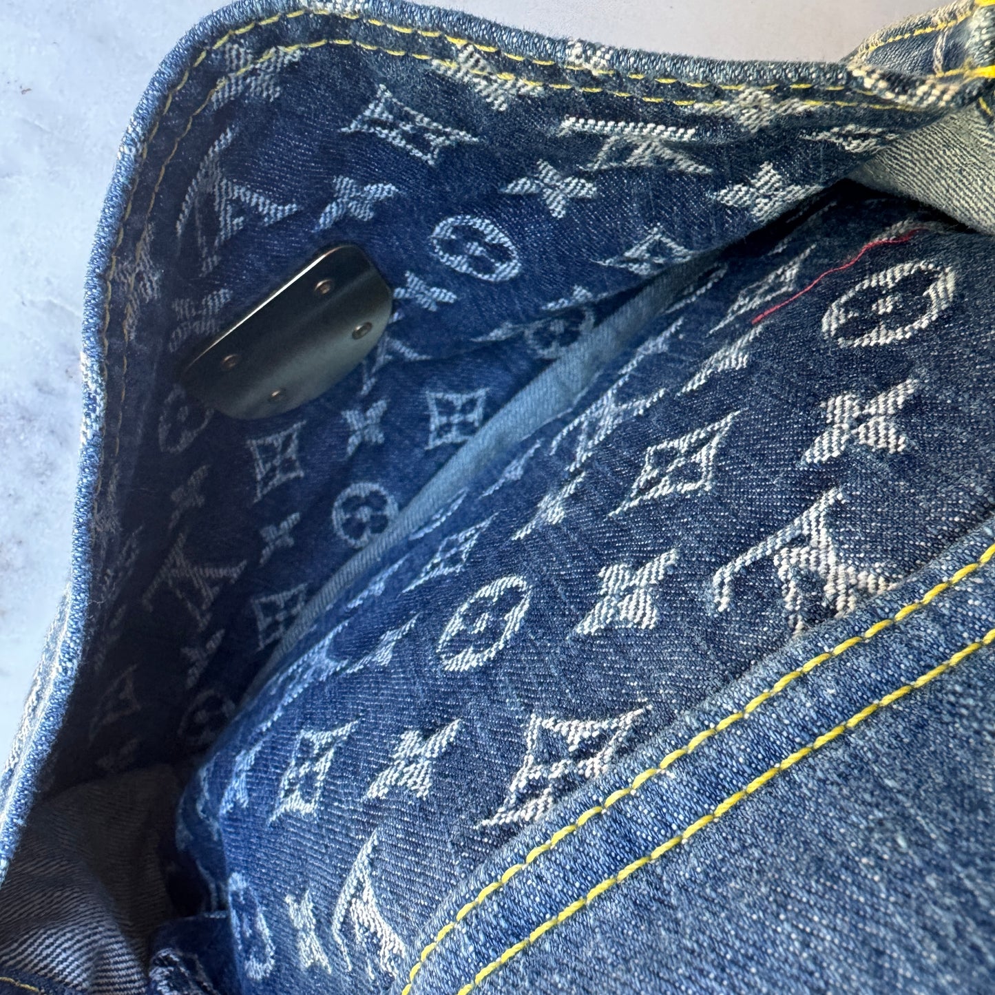 Louis Vuitton Vintage Monogram Denim Sac Plat Tote
