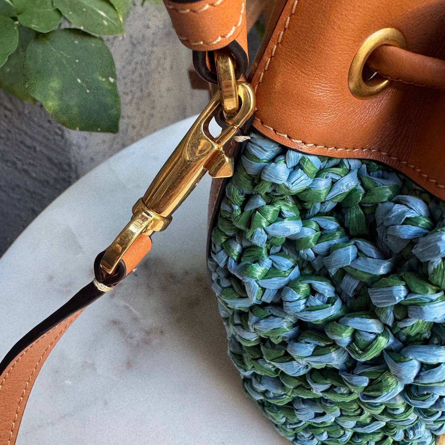 Valentino Garavani VLogo Signature Mini Raffia Bucket Bag