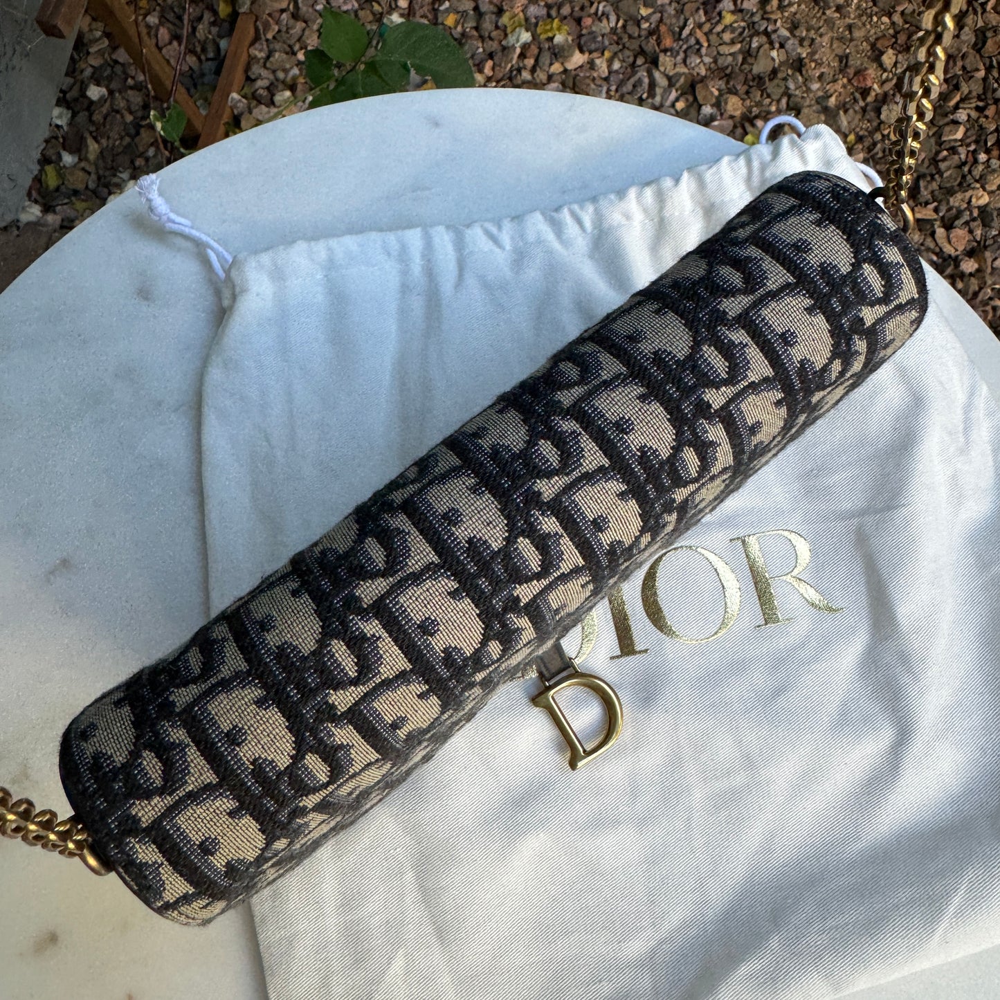Dior Saddle Pouch with Chain Crossbody