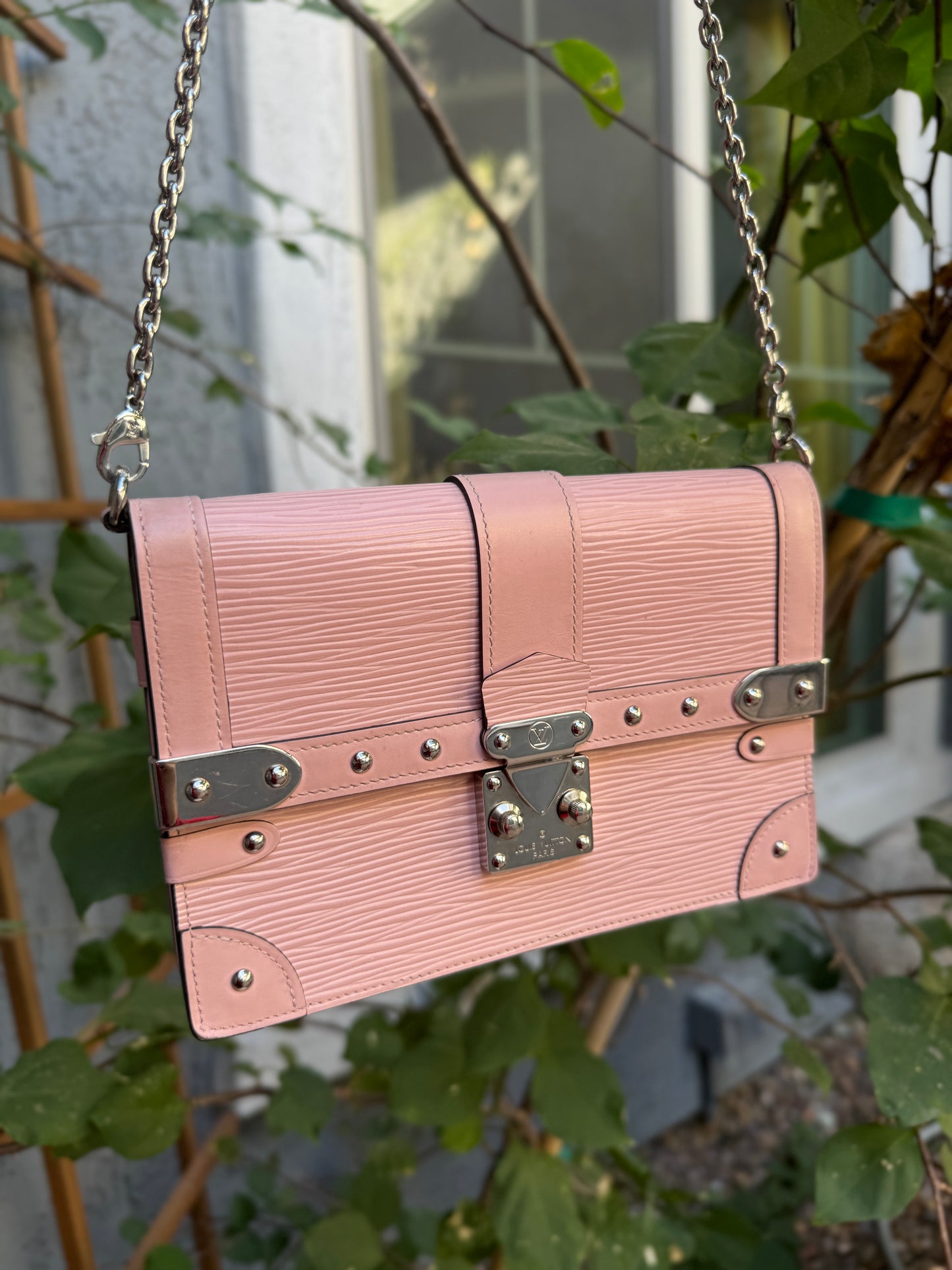 Louis Vuitton Epi Leather Trunk Chain Wallet on Chain Crossbody