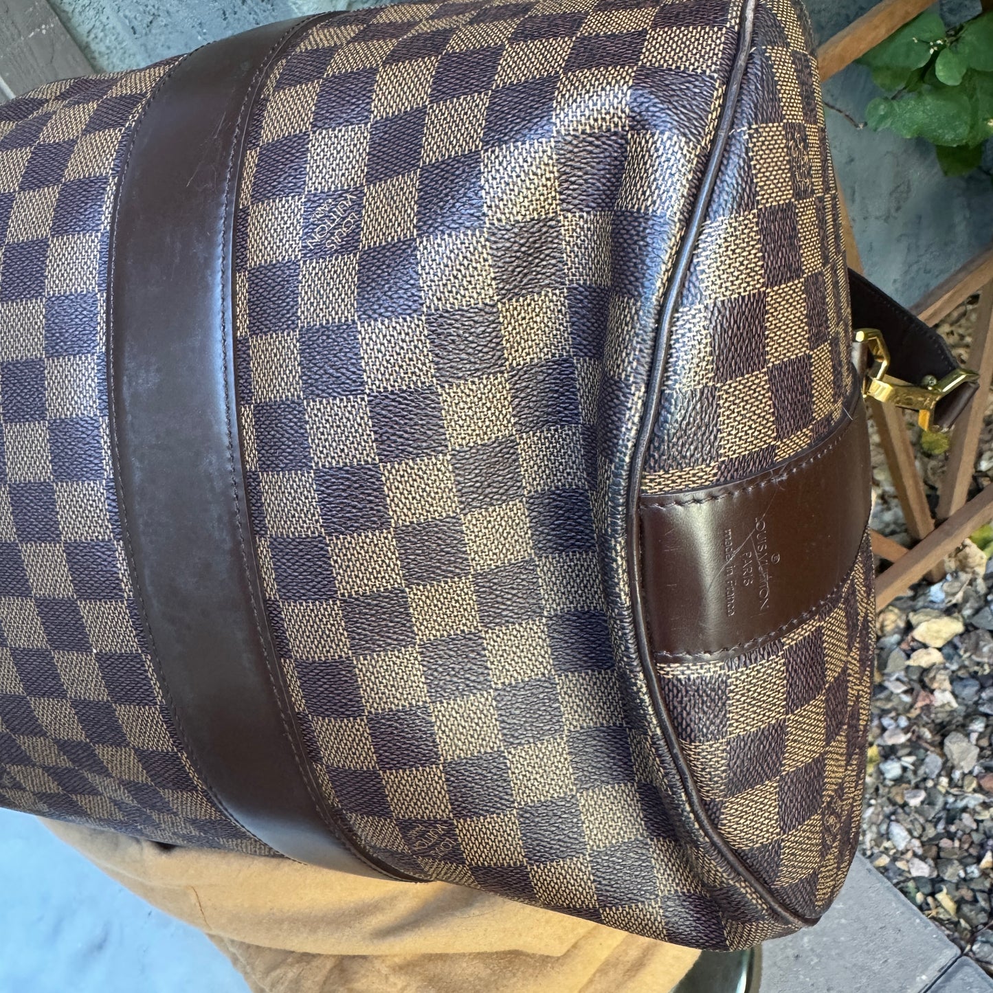 Louis Vuitton Vintage Damier Ebene Golf Cup Sac Polochon 55 Duffle