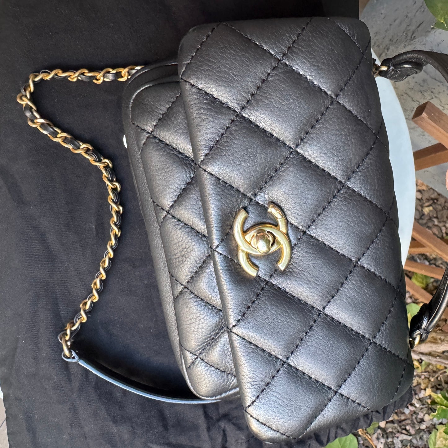 Chanel Quilted Leather Mini Business Affinity Flap Crossbody