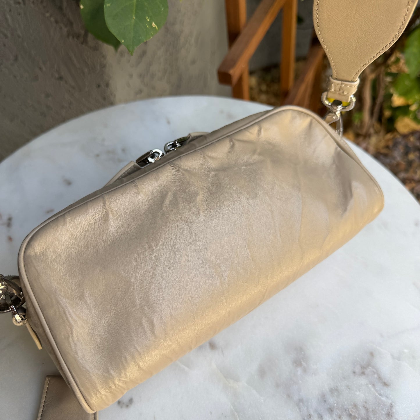 Prada Nappa Antique Leather Multi Pocket Crossbody