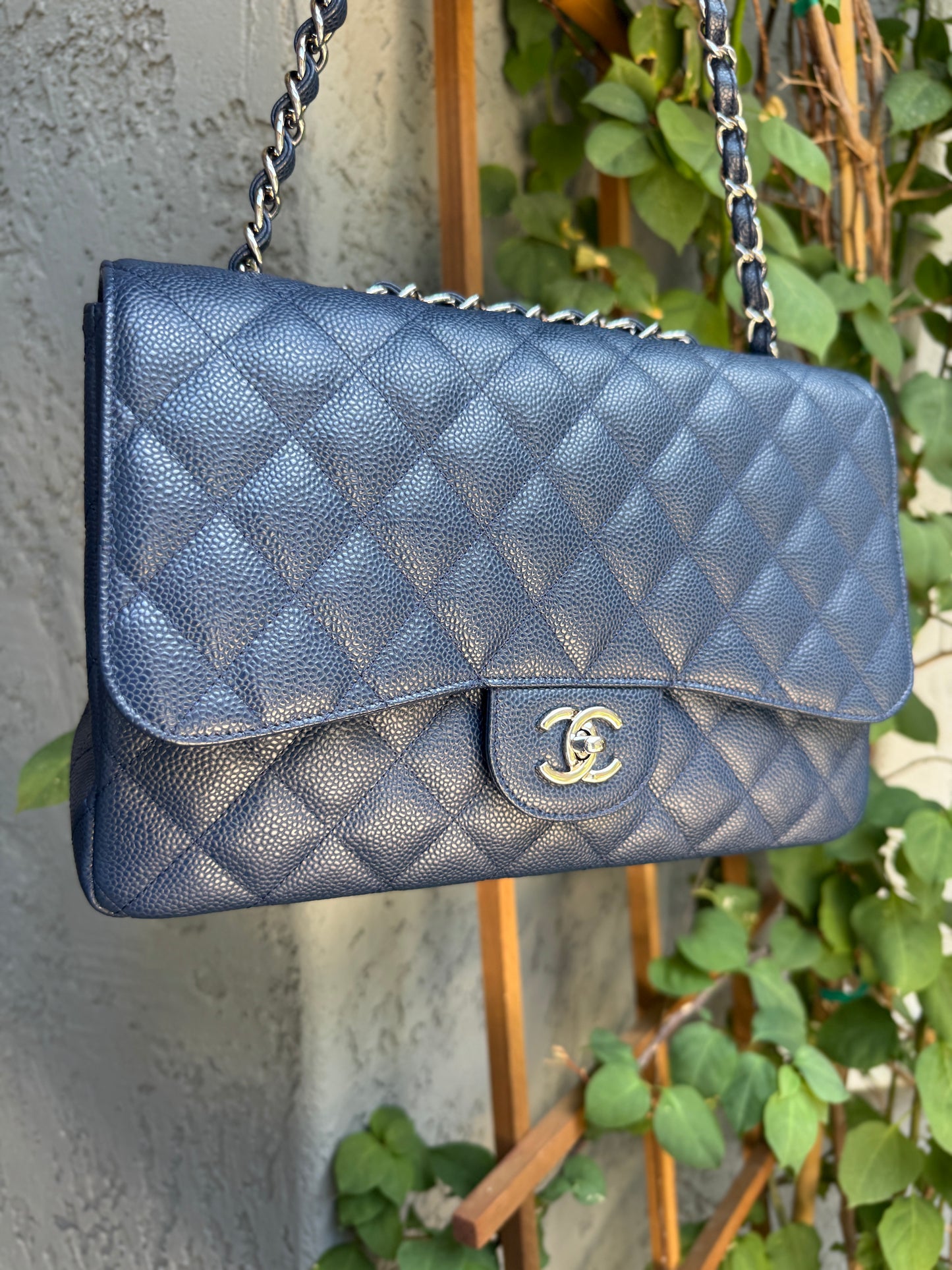 Chanel Jumbo Classic Single Flap Caviar Leather Shoulder Bag