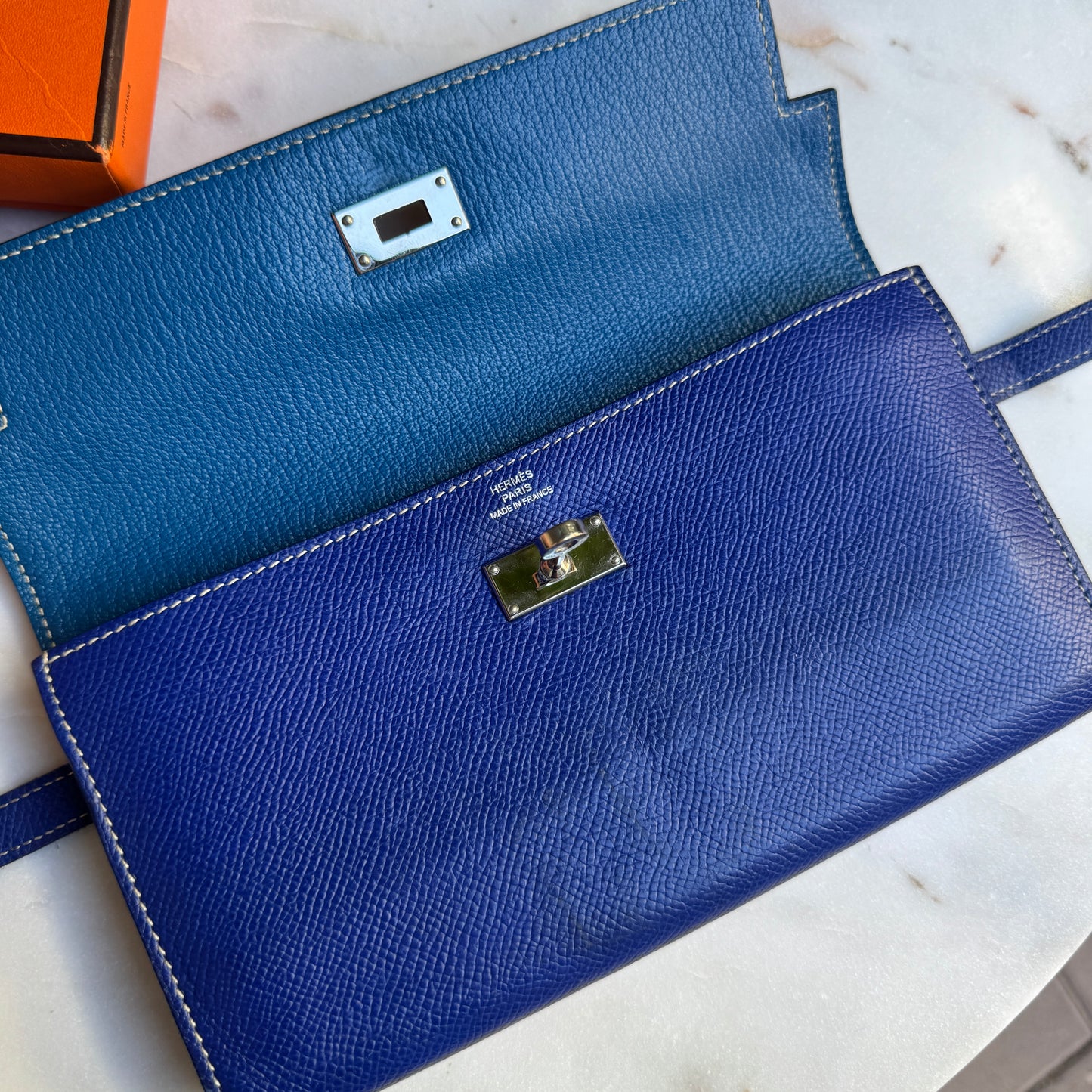 Hermès Kelly Epsom Bicolor Leather Wallet