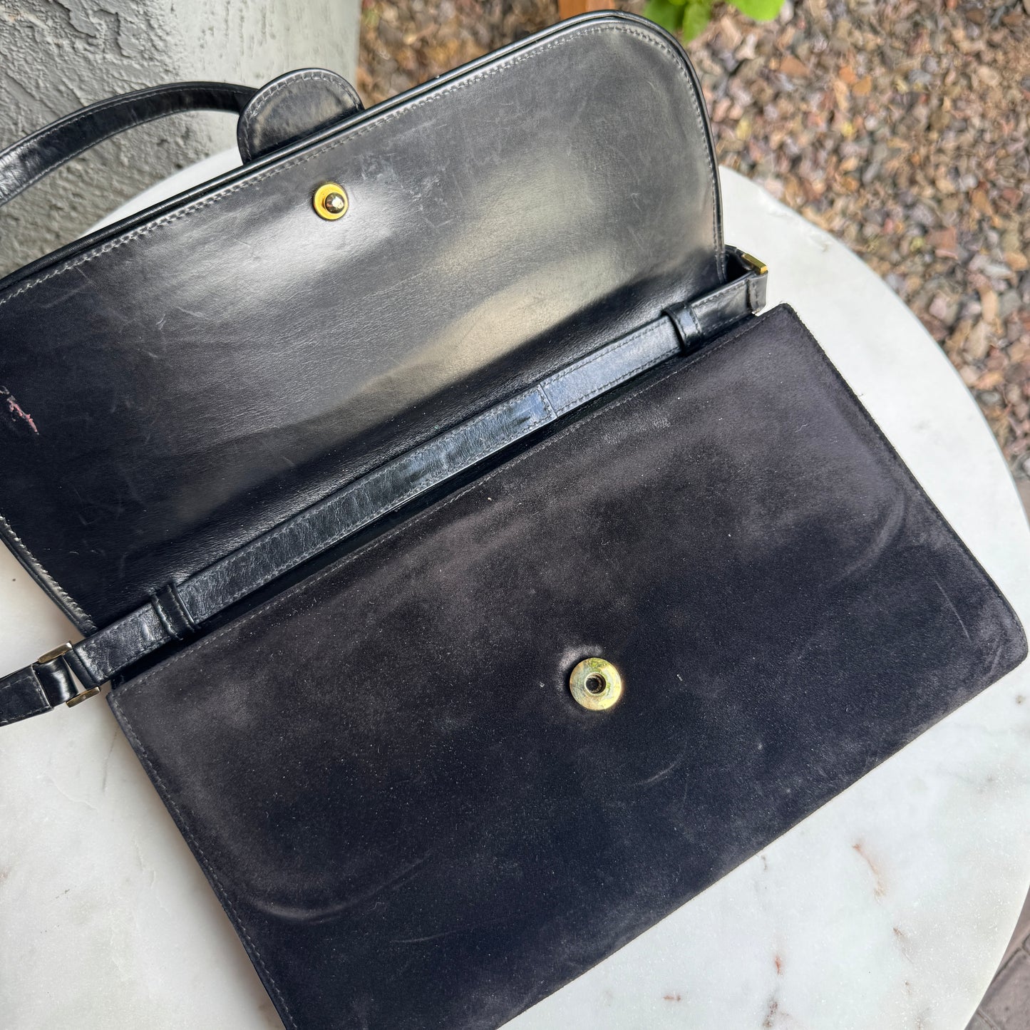 Gucci Vintage Suede Leather Flap Shoulder Bag