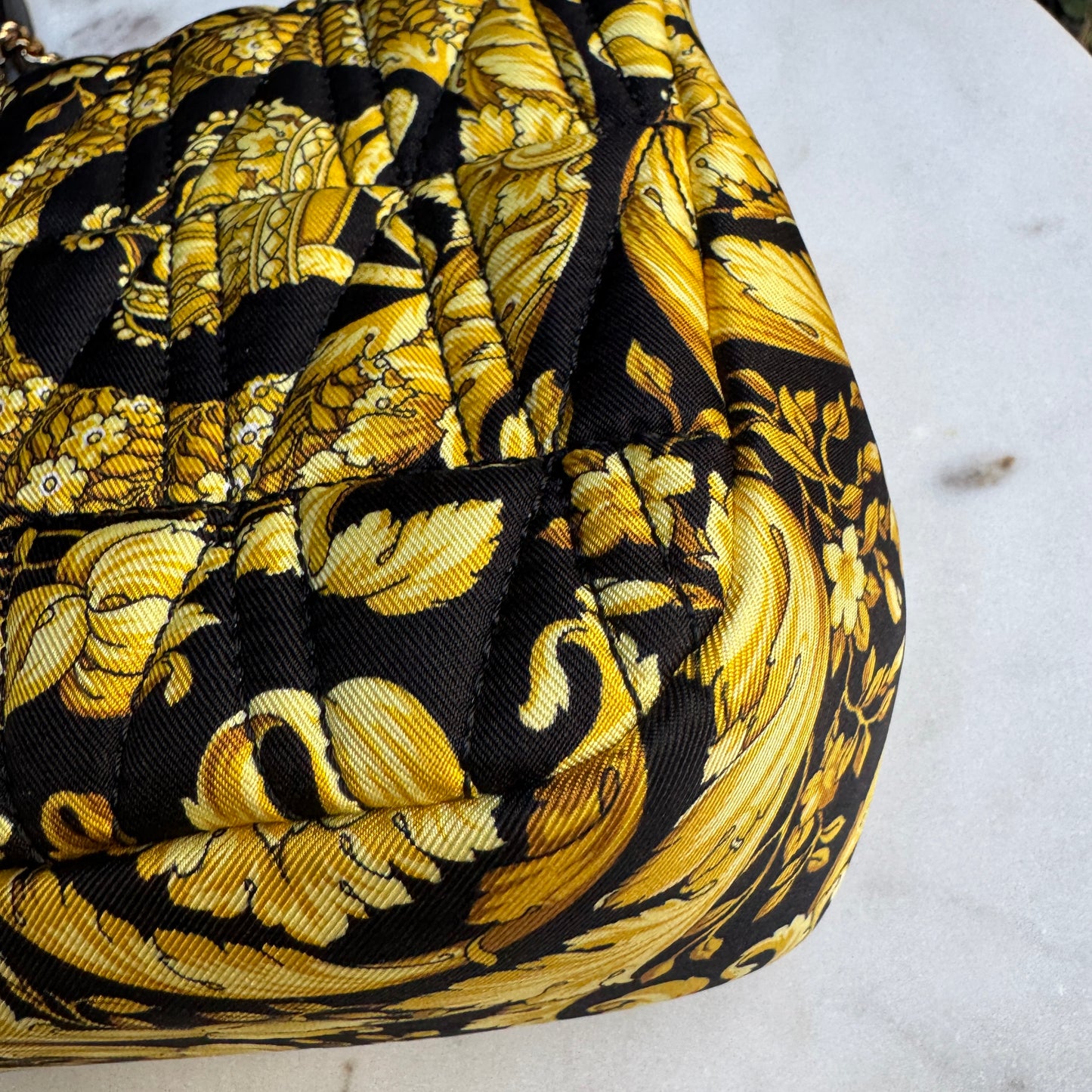 Versace Virtus Barocco Chain Flap Crossbody