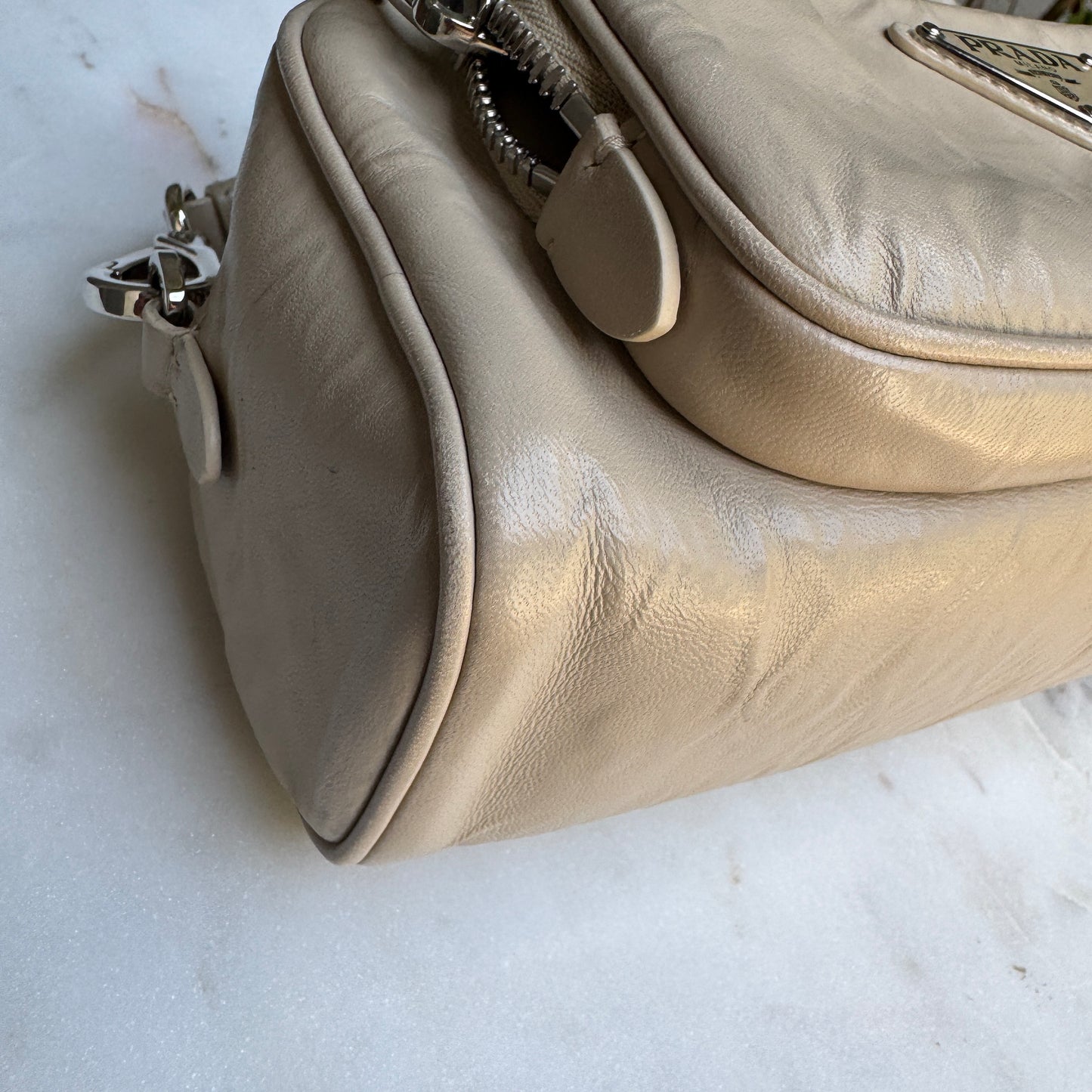 Prada Nappa Antique Leather Multi Pocket Crossbody