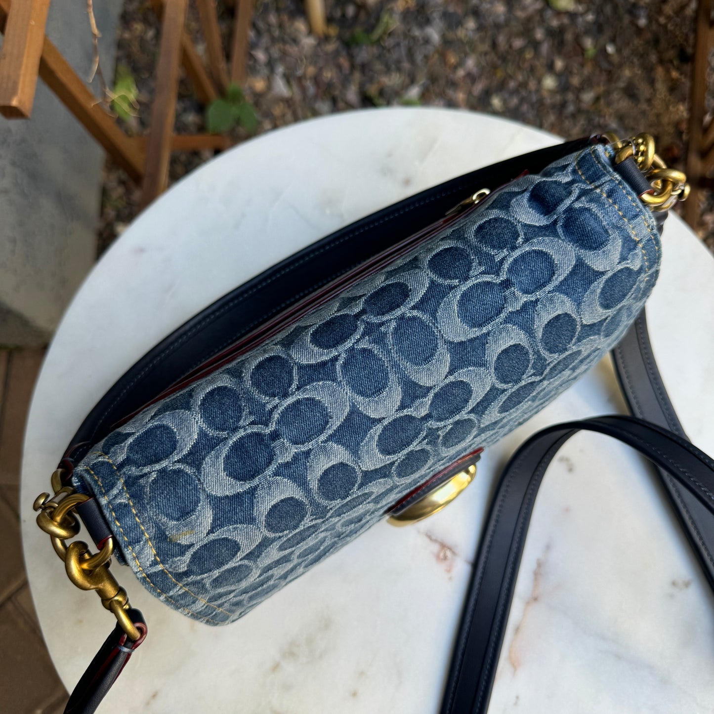 Coach Canvas Denim Monogram Soft Tabby Crossbody