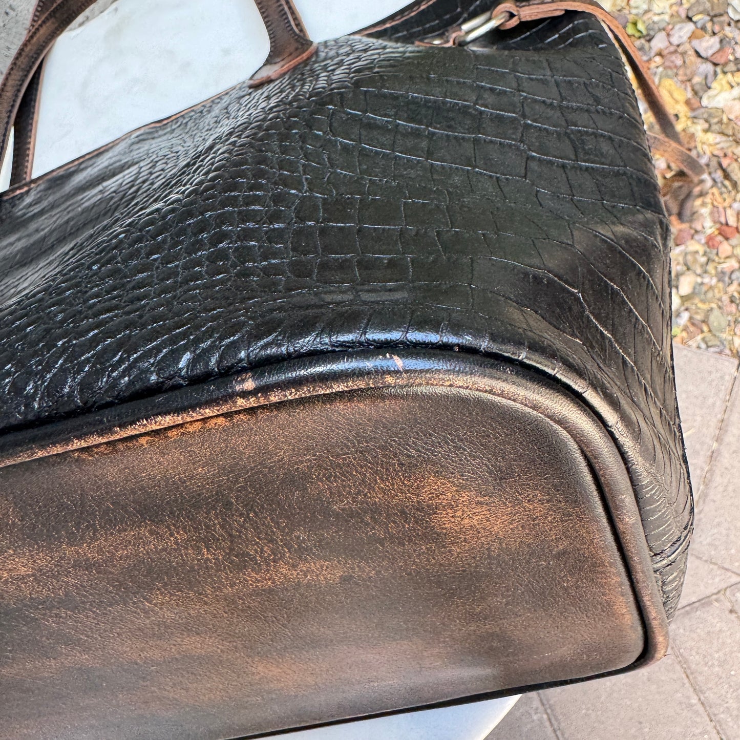 Freebird Embossed Crocodile Leather Mara Tote