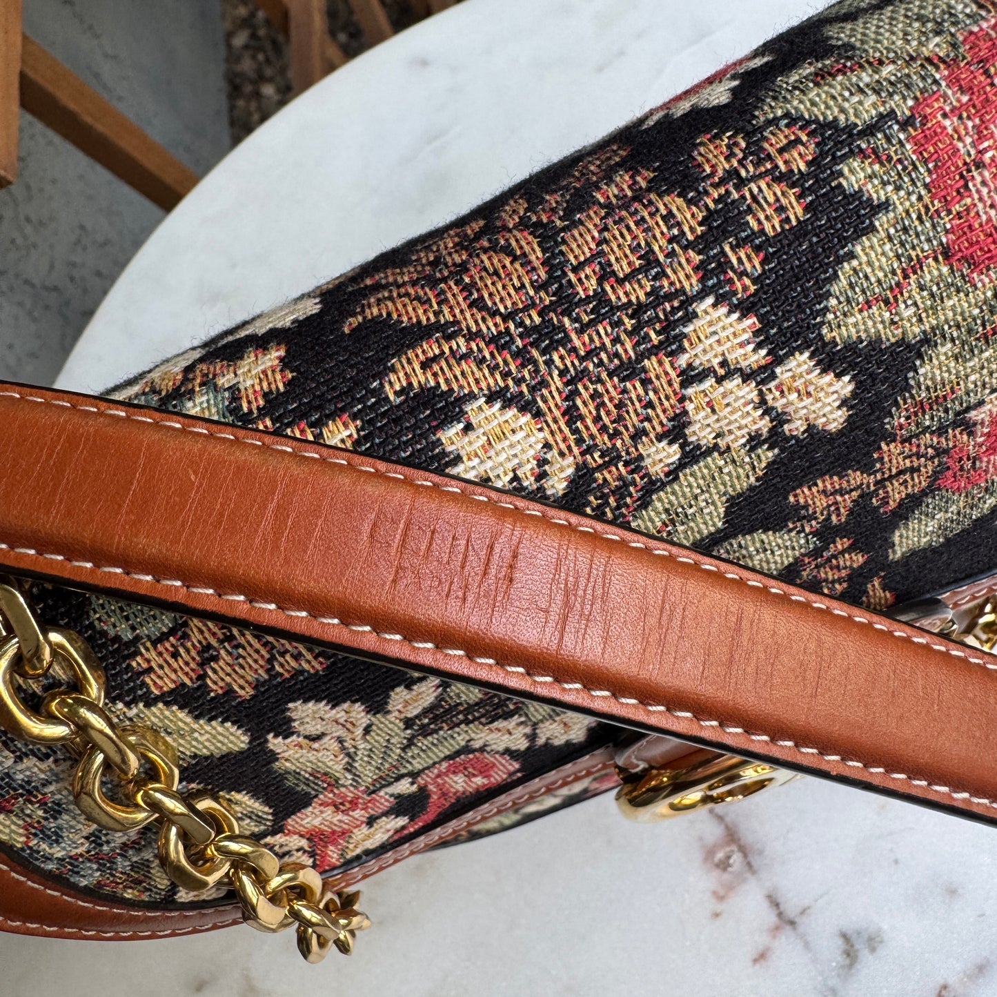 Celine Floral Jacquard Chain Maillon Triomphe