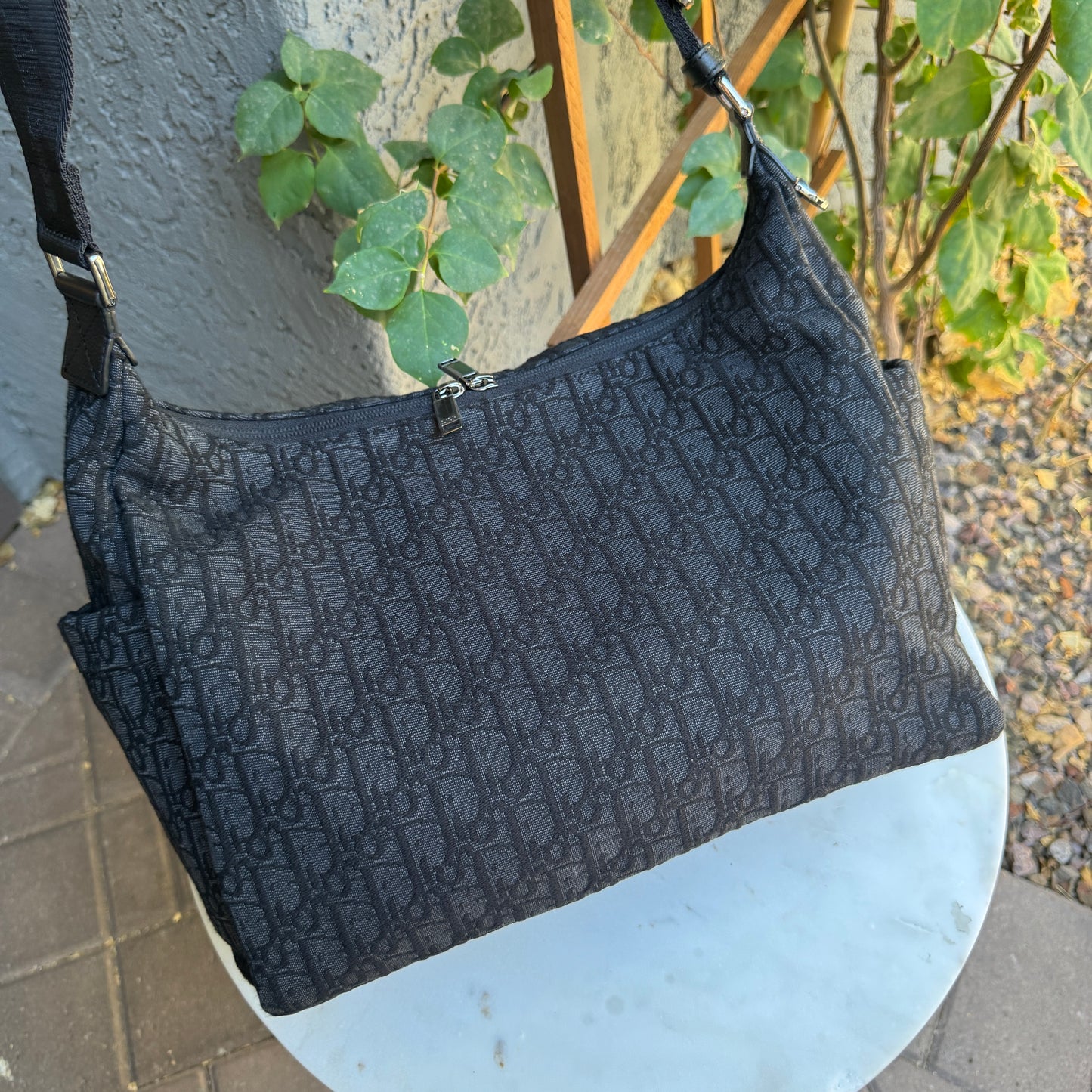 Dior Medium Rider Soft Hobo Oblique Jacquard Messenger Crossbody Bag