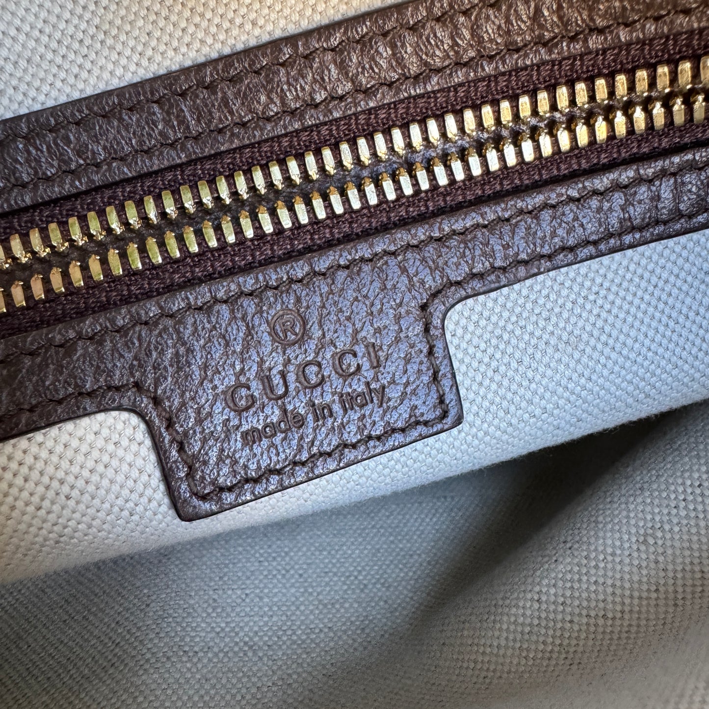 Gucci Monogram Jumbo GG Textured Dollar Calfskin Web Messenger