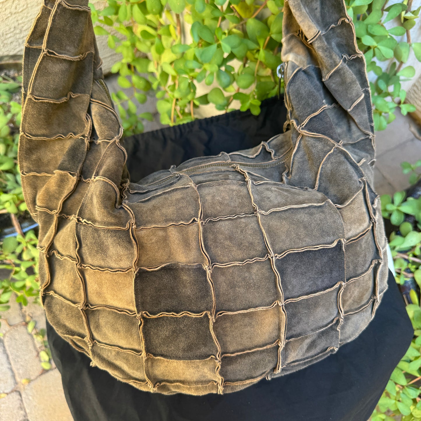 Chanel Vintage Suede Patchwork Hobo