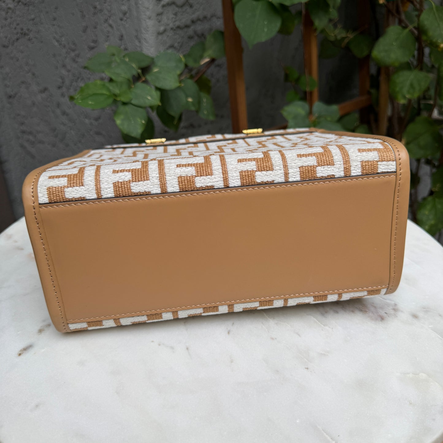 Fendi Small Zucca Monogram Woven Sunshine Shopper Tote