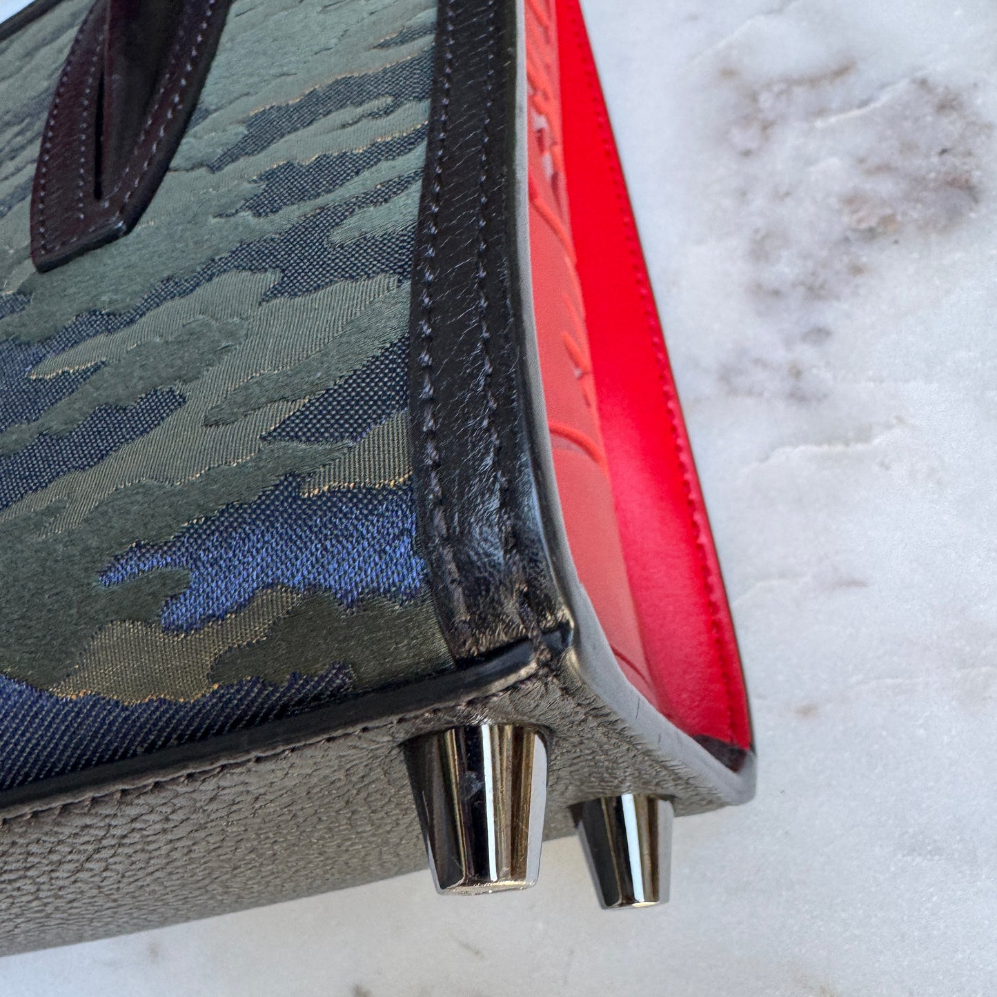 Christian Louboutin Jacquard Calfskin Camoloubi Mini Paloma Crossbody