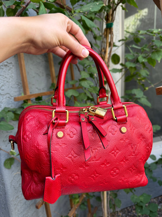 Louis Vuitton Empreinte Leather Speedy 25 Bandouliere Satchel